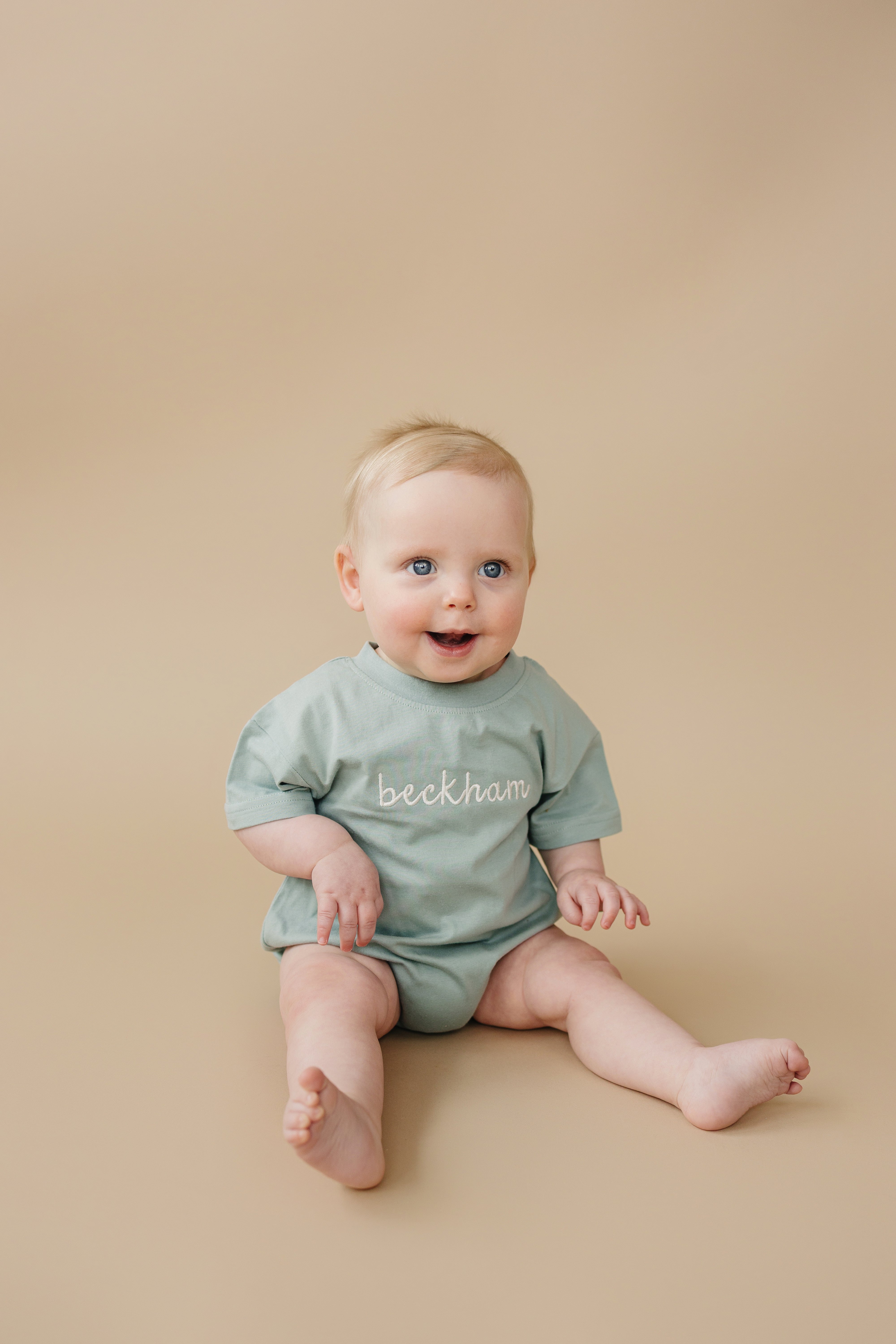 Custom Embroidered Organic Cotton Bodysuit or T-Shirt Romper - more colors