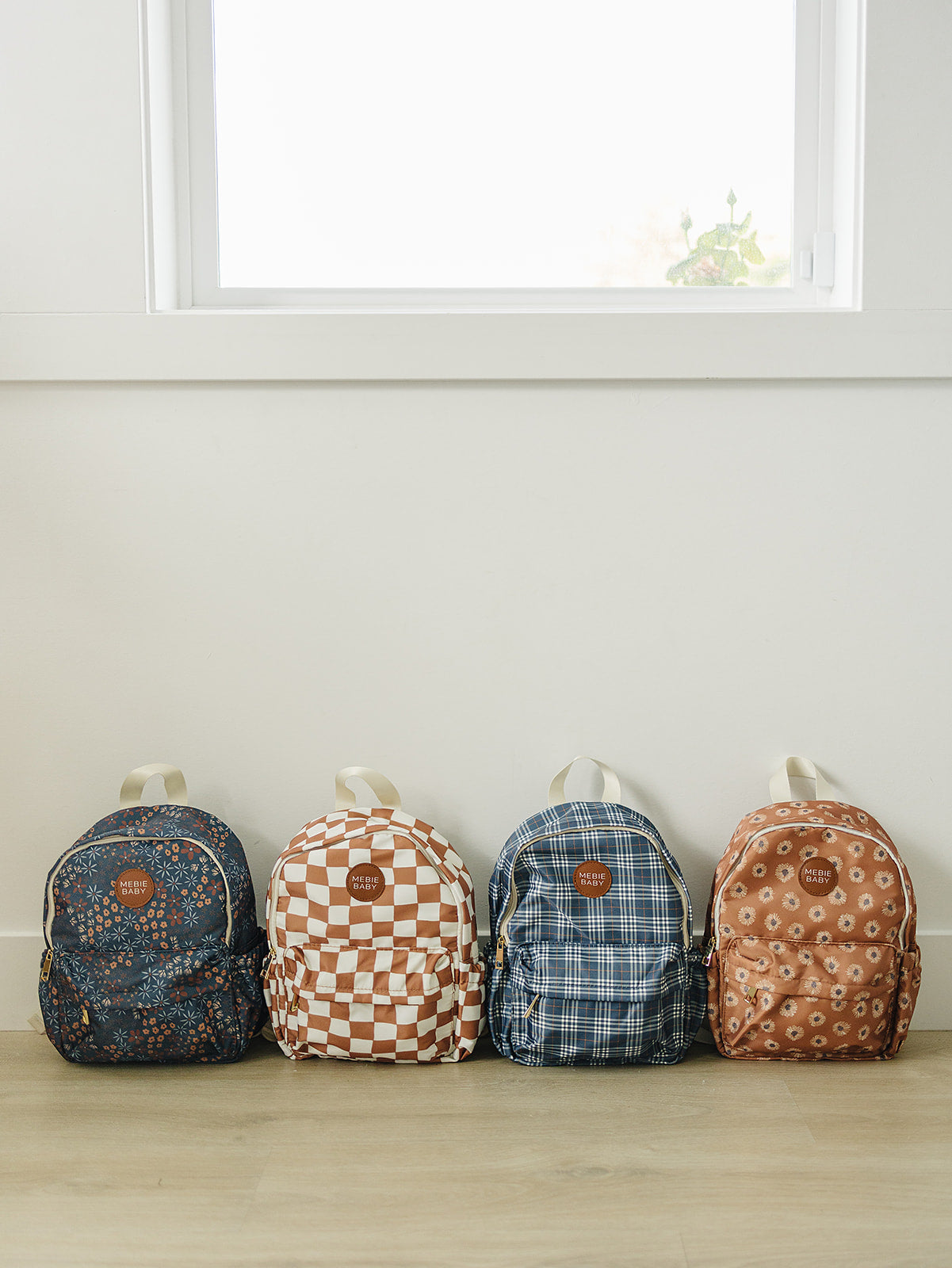 Rust Wavy Checkered Mini Backpack  Mebie Baby