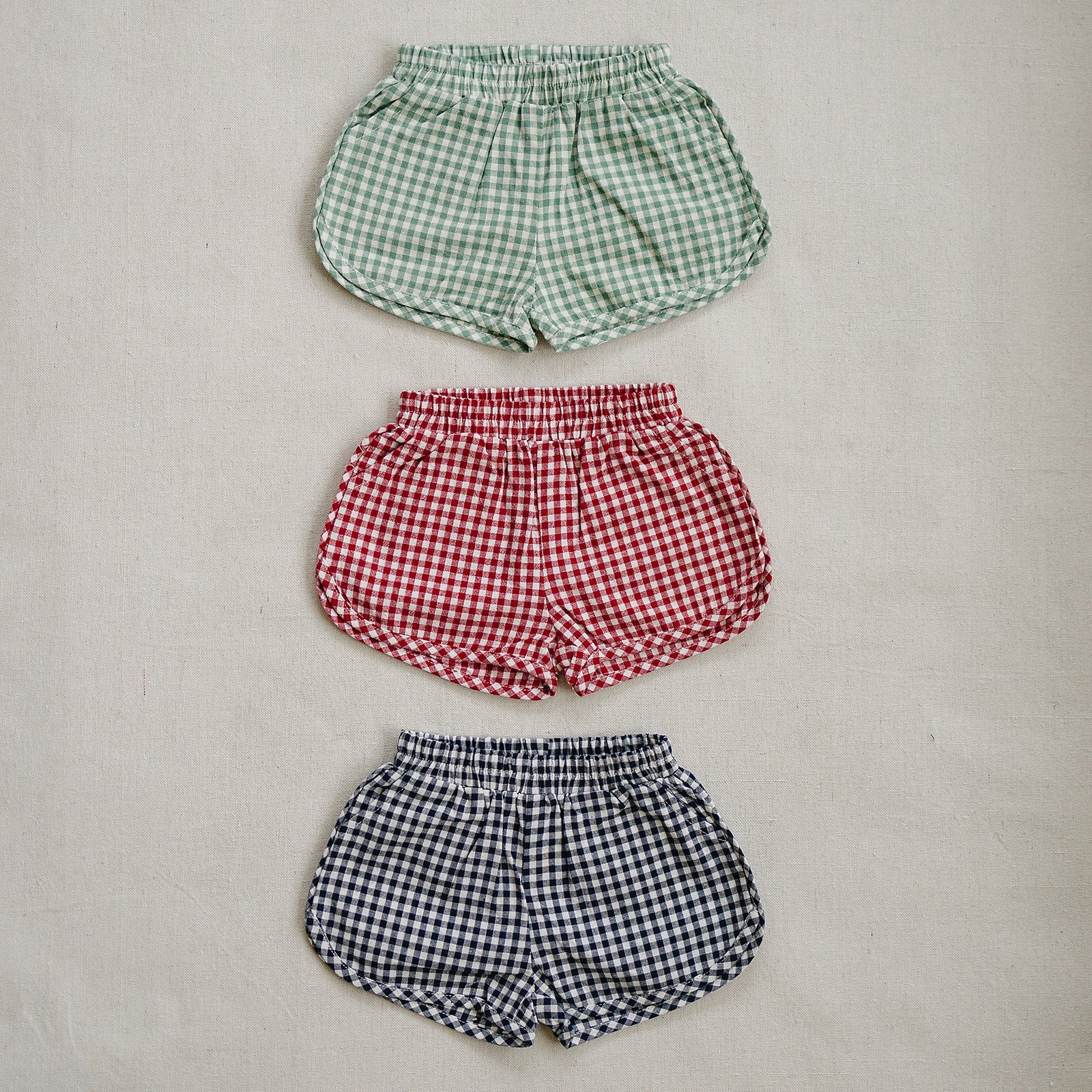 Dark Blue Gingham Shorts