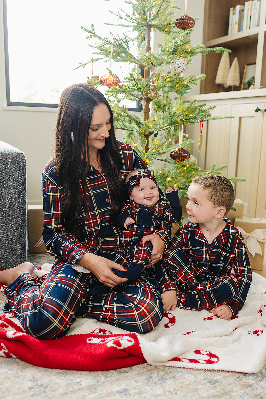 Christmas Plaid Collared Pajama Set