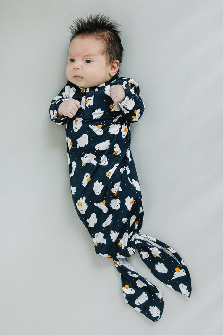 Ghosts Bamboo Knot Gown  Mebie Baby