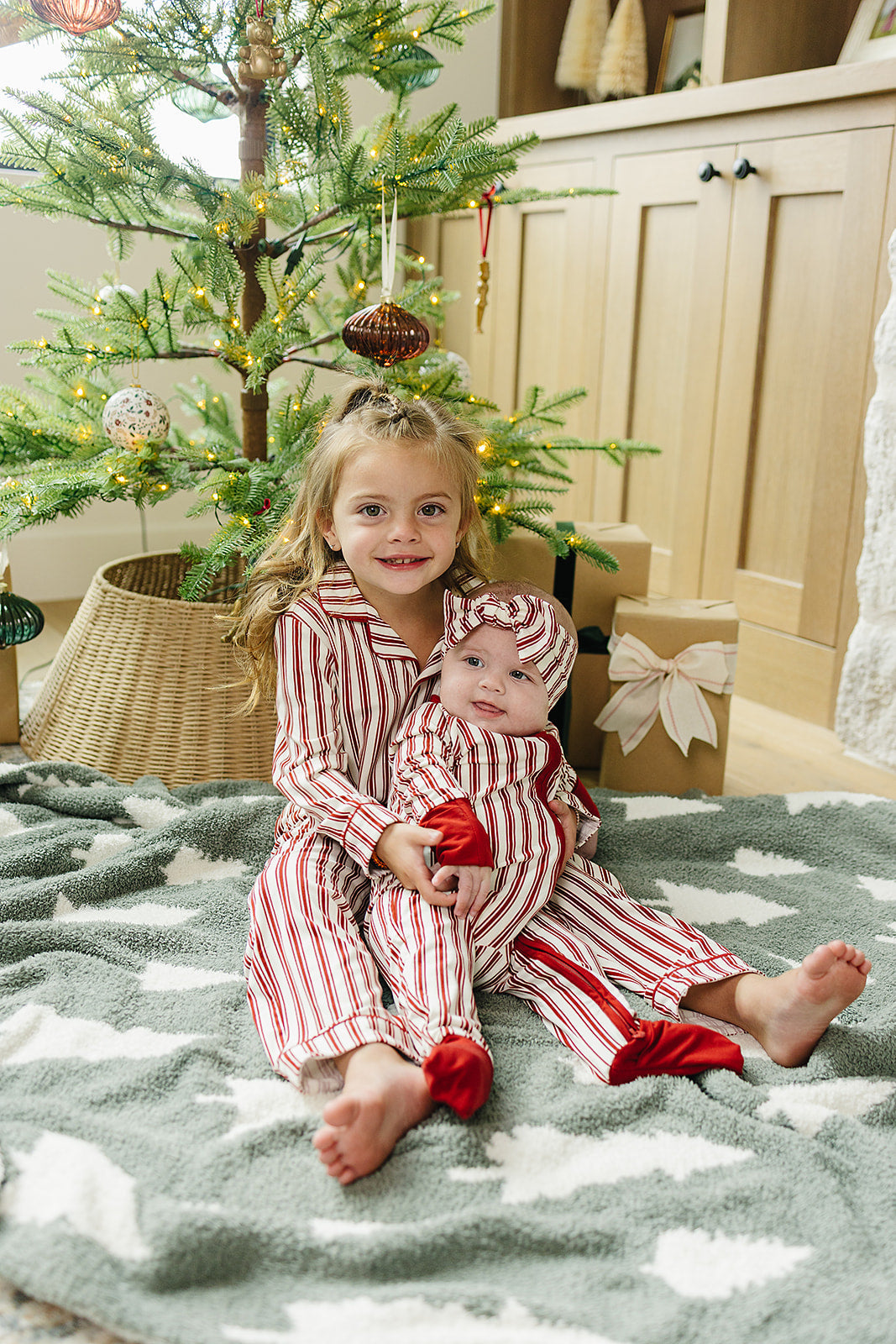 Red Stripes Collared Pajama Set