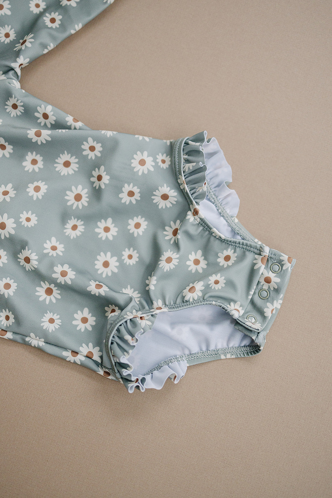 Light Green Daisy Long Sleeve One Piece Mebie Baby
