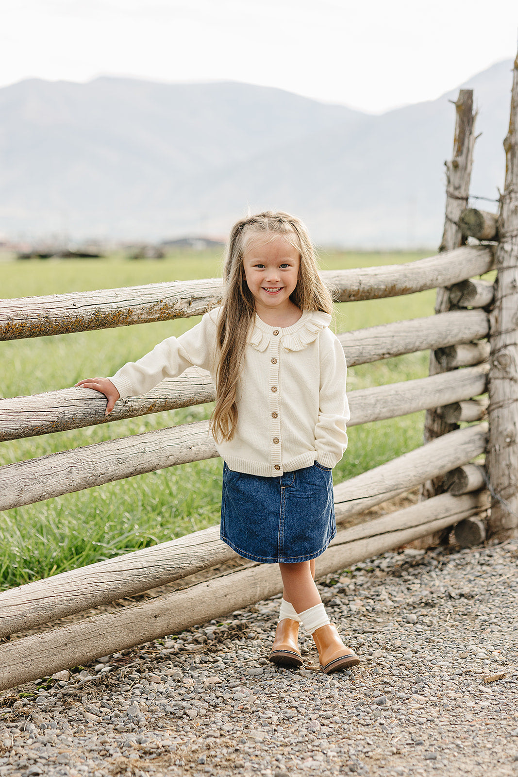 Cream Ruffle Knit Cardigan