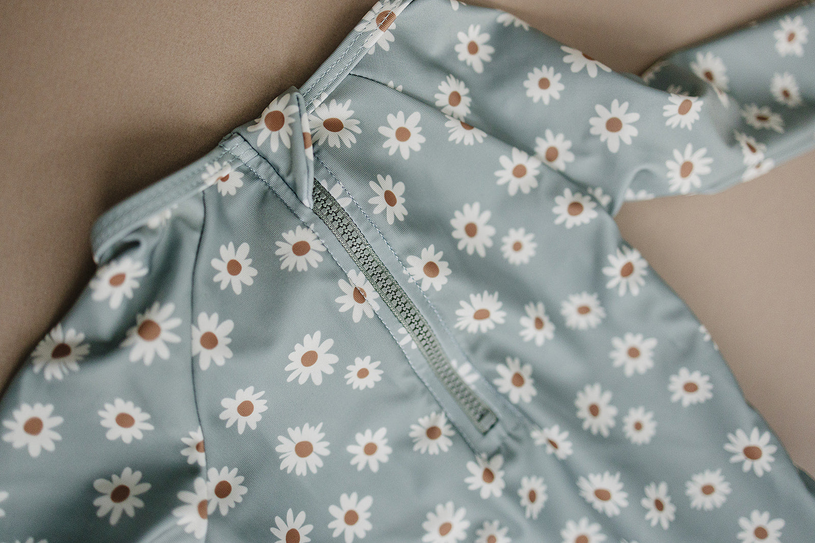 Light Green Daisy Long Sleeve One Piece Mebie Baby