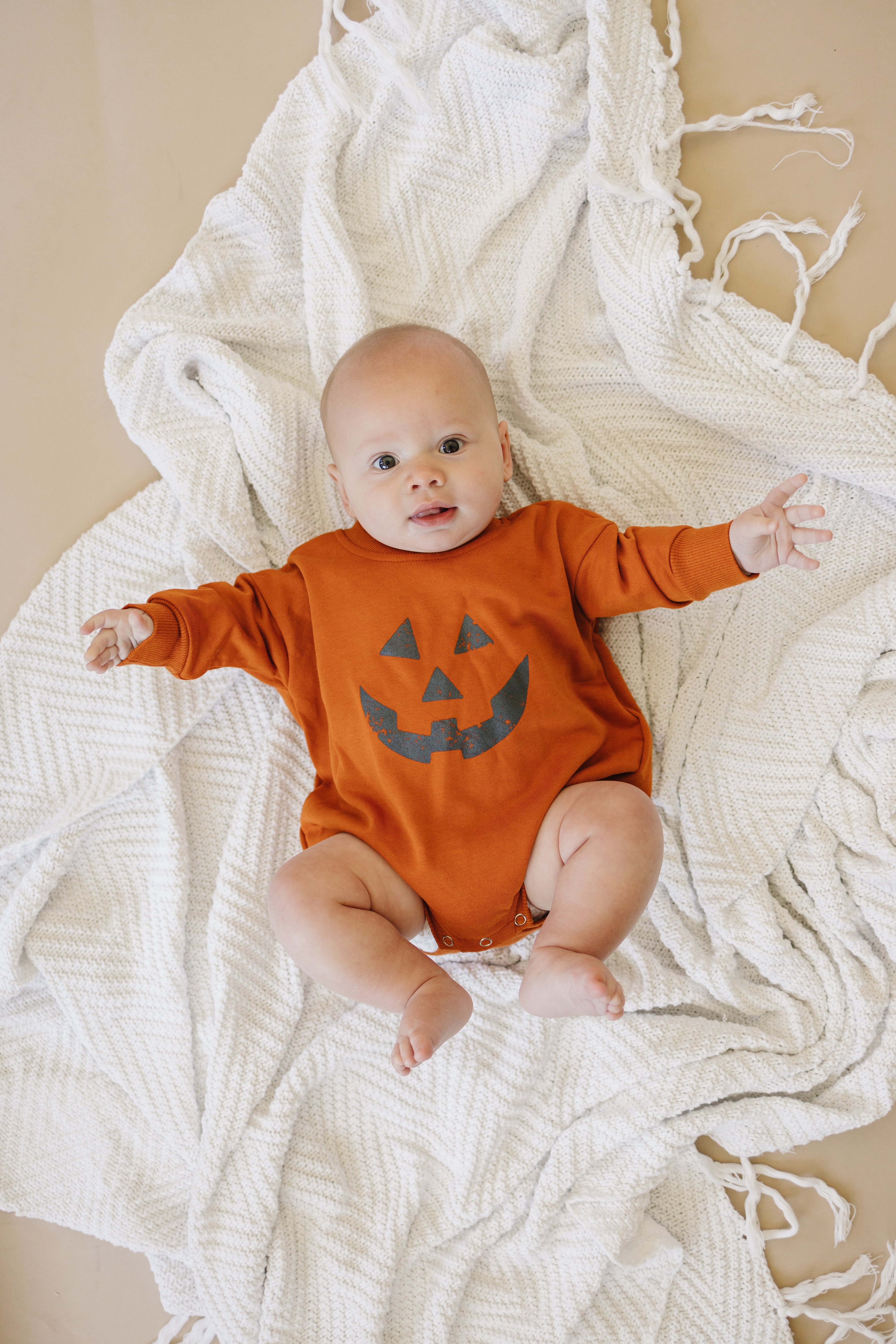 Jack O Lantern Sweatshirt Romper