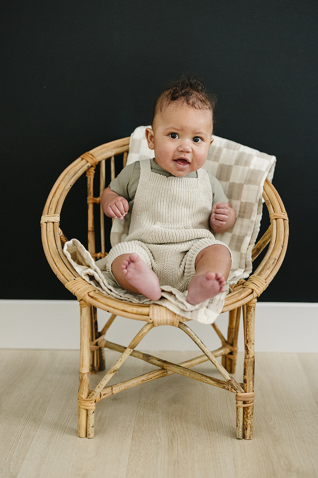 Oatmeal Pocket Knit Overalls Mebie Baby