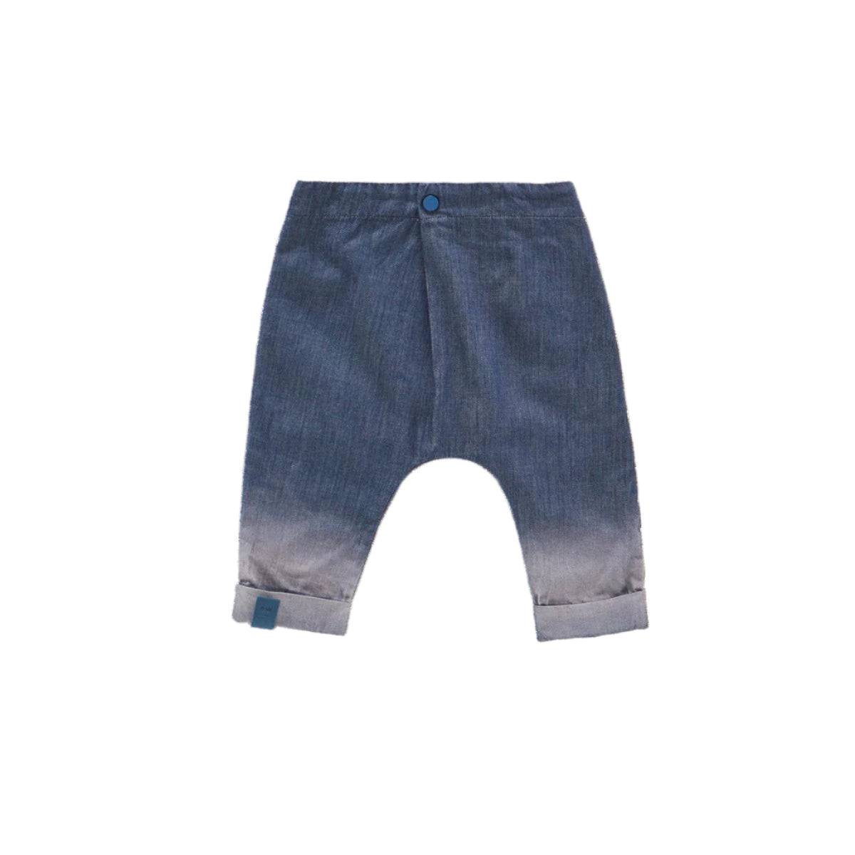 Denim Baby Joggers with Front Pleat - Indigo