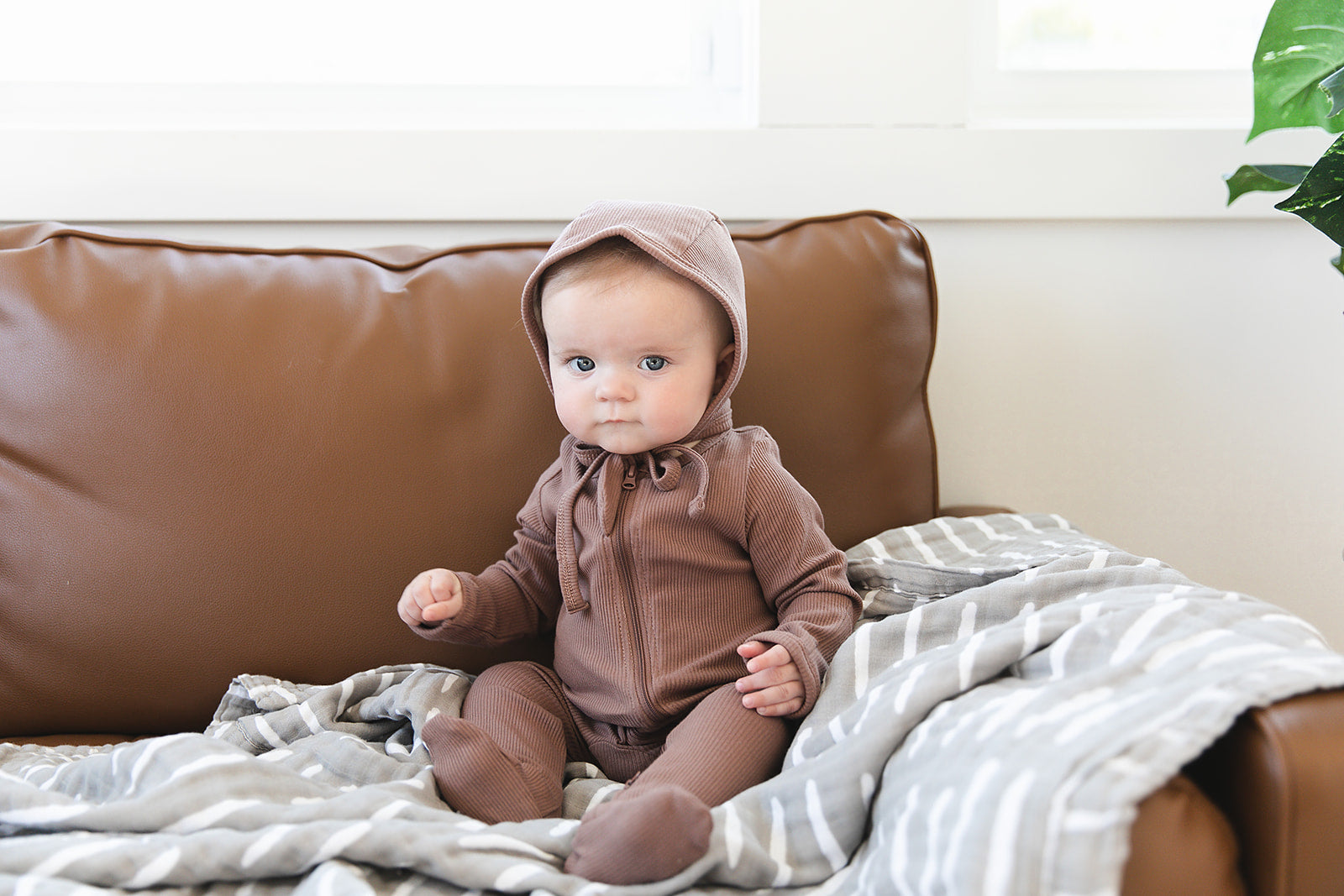 Grey Dash Muslin Quilt Mebie Baby