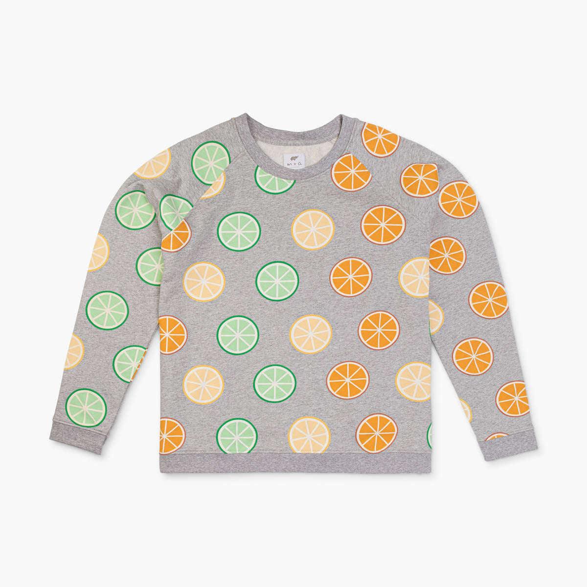 Adult Printed Crewneck Sweatshirt - Citrus Crush