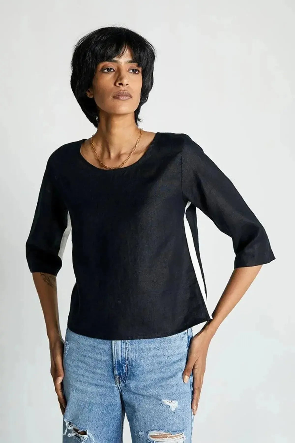 The Bold Stripe Shirt - Black