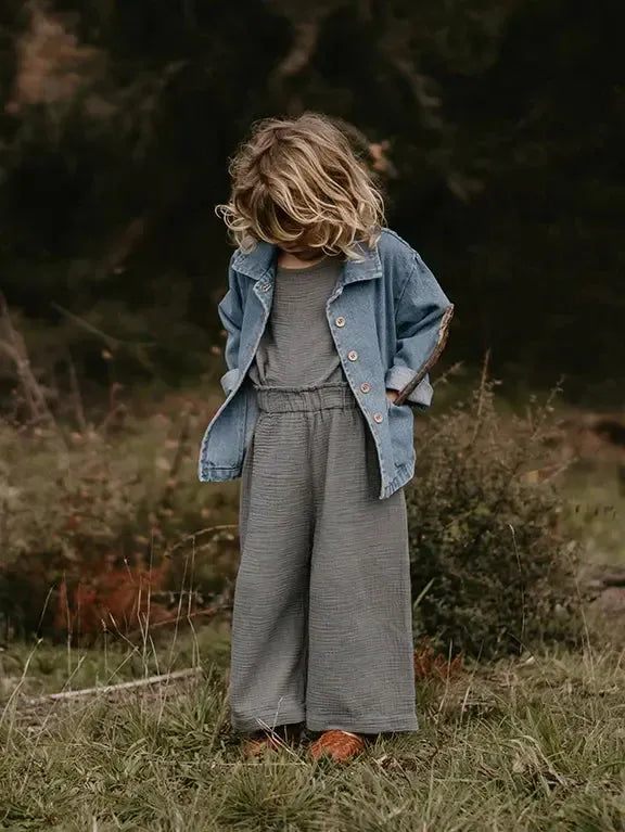 The Muslin Culotte - Lead gray