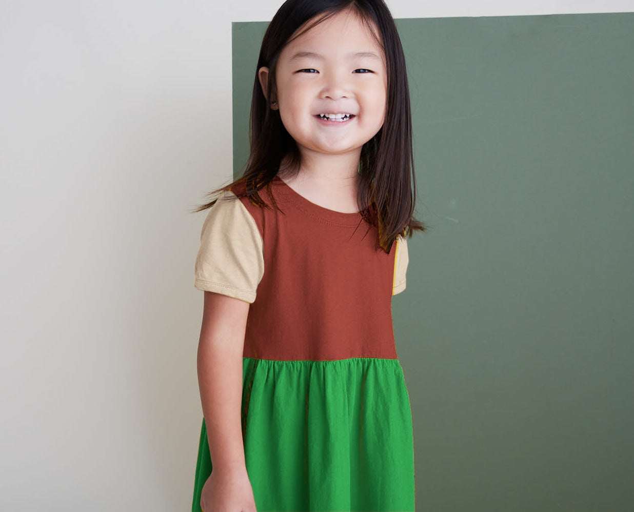Organic Cotton Color Block Dress - Pali