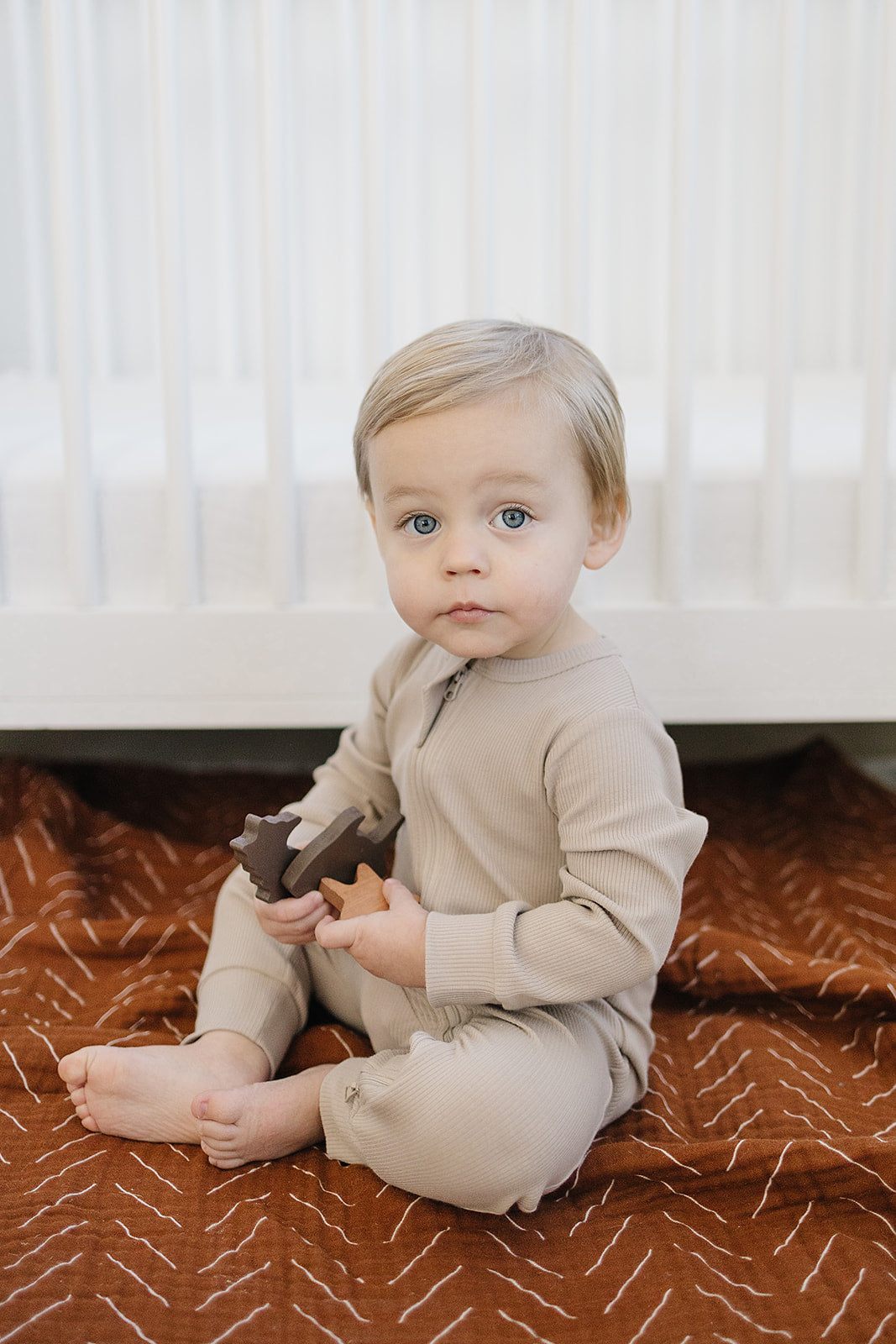 Rust Mudcloth Muslin Quilt Mebie Baby