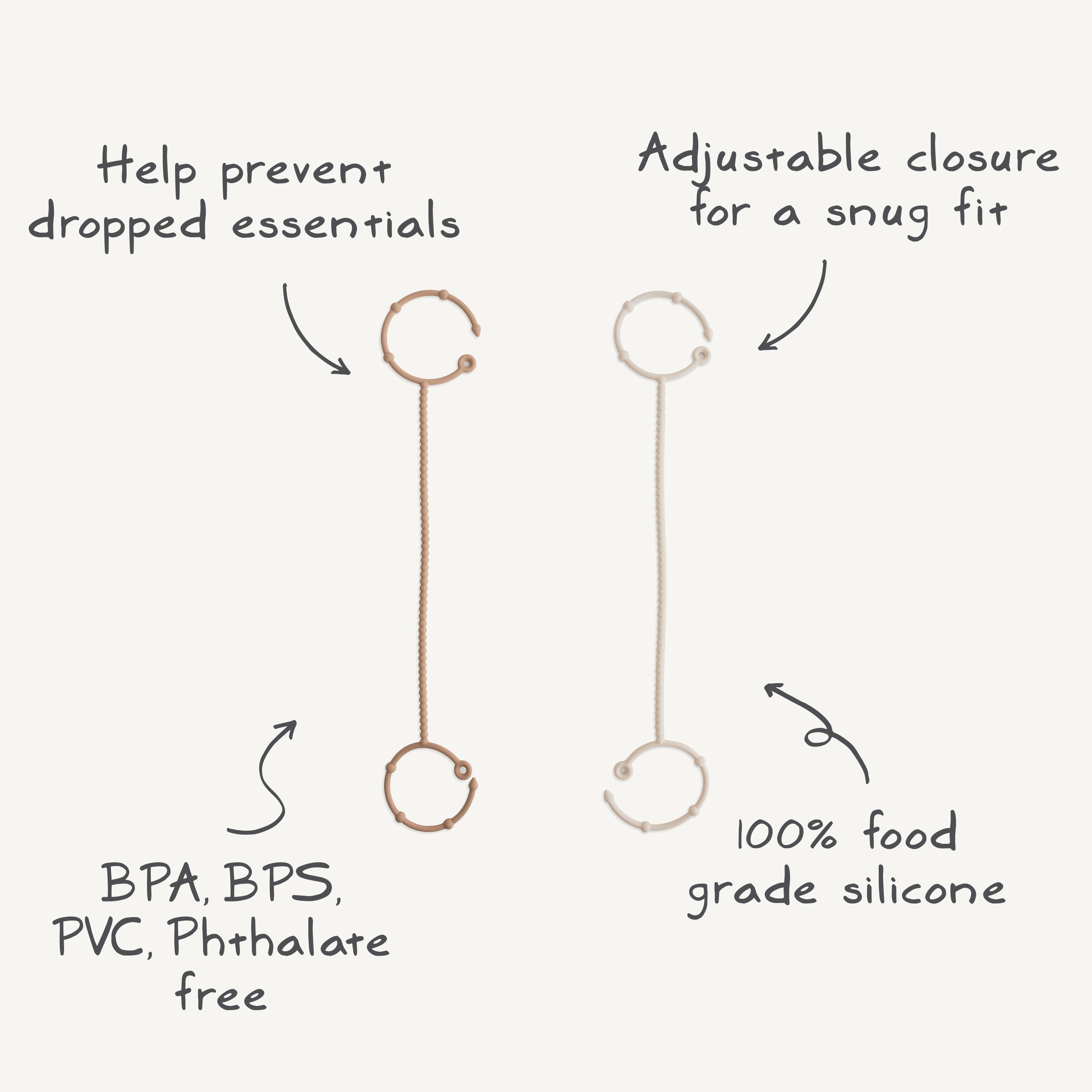 Adjustable Silicone Strap 2-Pack Adjustable Silicone Strap 2 Pack Mushie