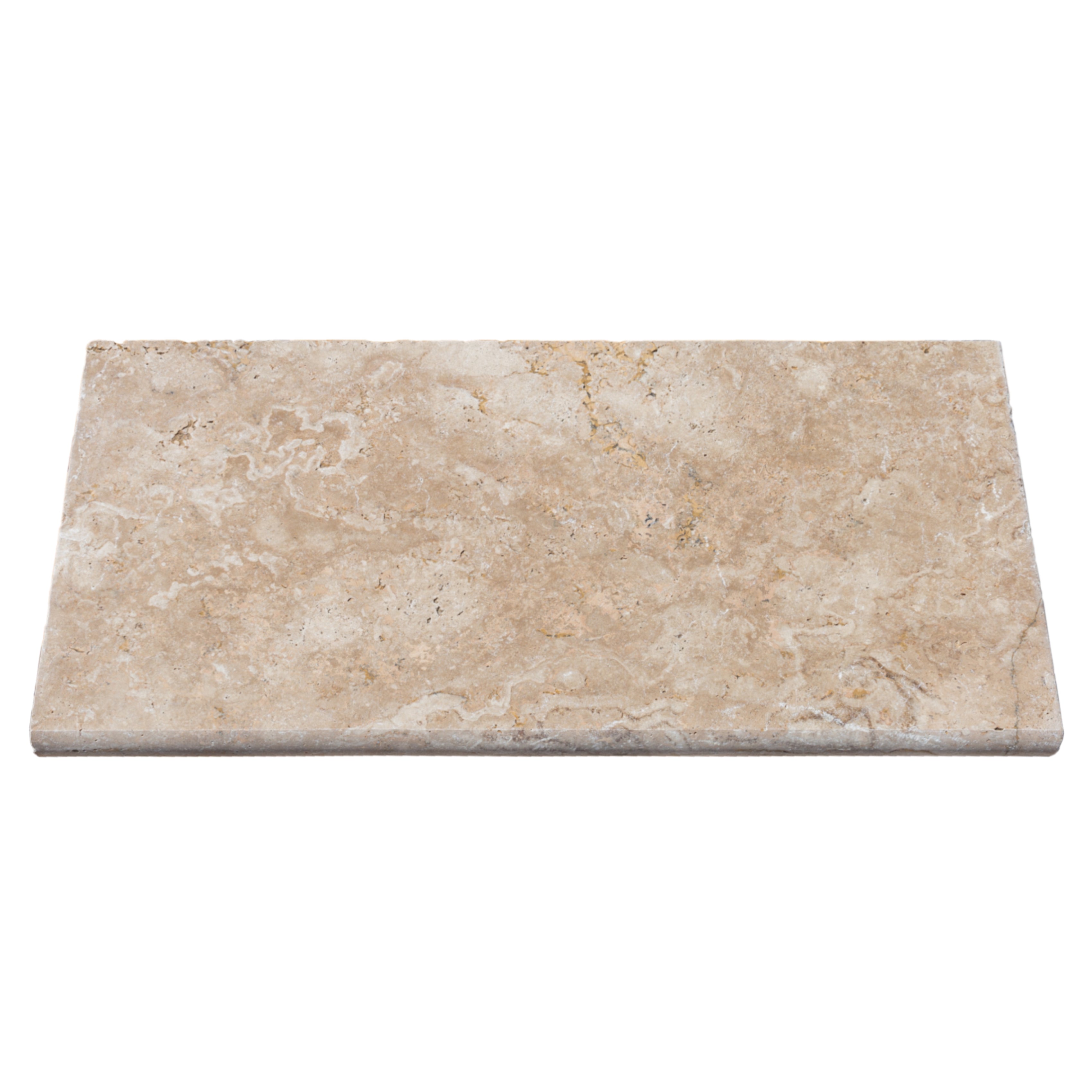 Aspendos Beige 12"x24" Tumbled Travertine Pool Coping - Belair Collection