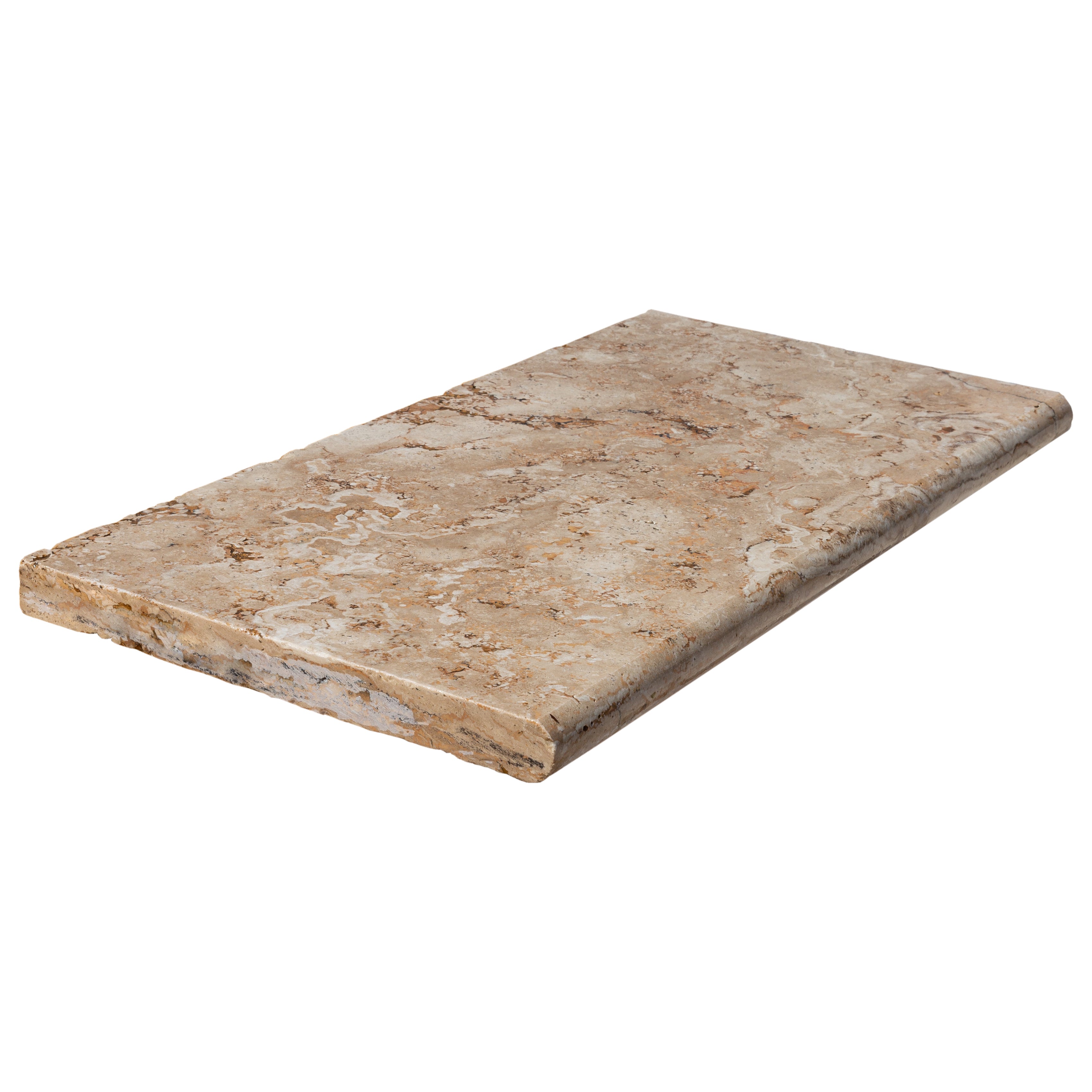 Aspendos Beige 12"x24" Tumbled Travertine Pool Coping - Belair Collection