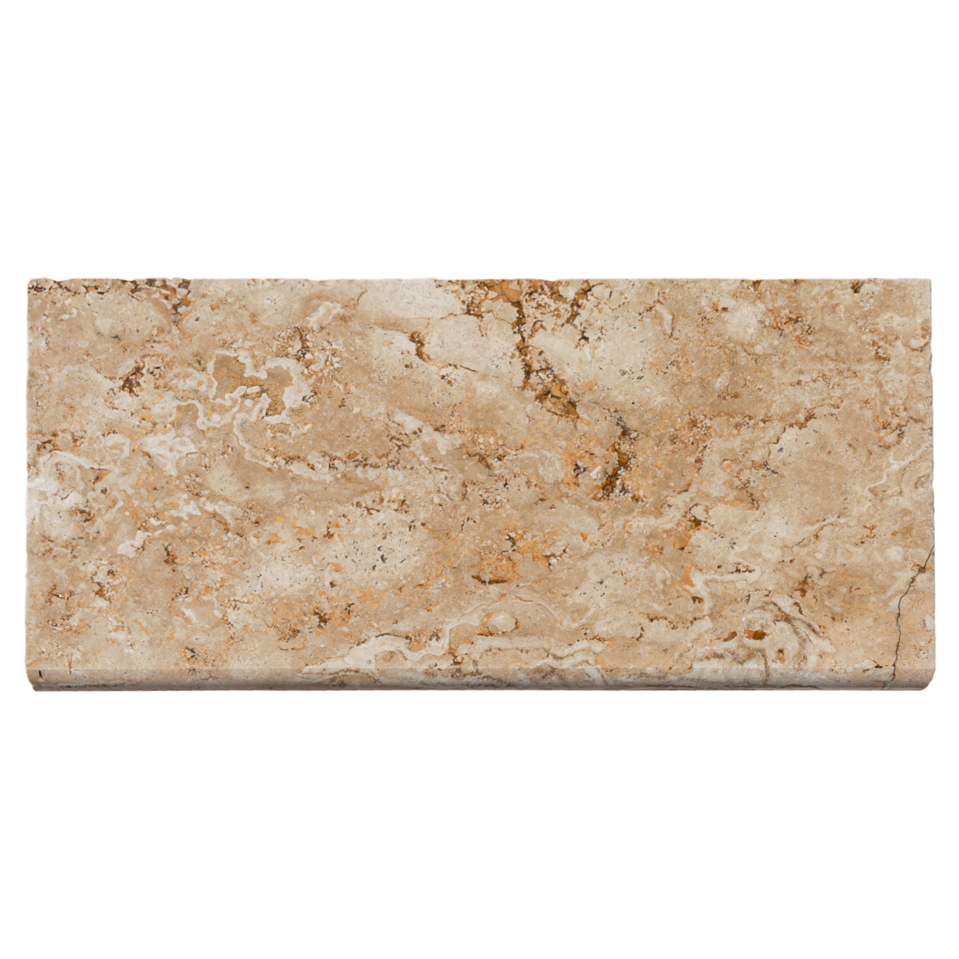 Aspendos Beige 12"x24" Tumbled Travertine Pool Coping - Belair Collection