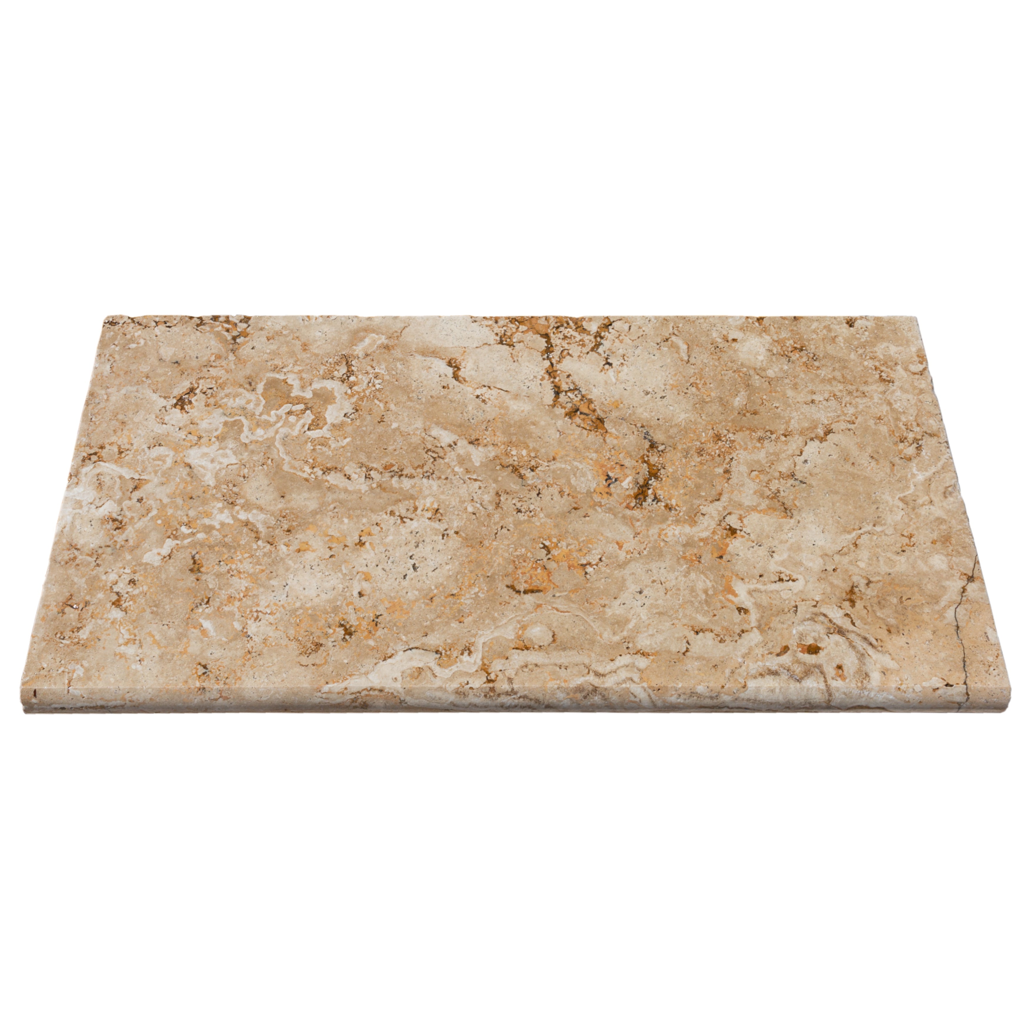 Aspendos Beige 12"x24" Tumbled Travertine Pool Coping - Belair Collection