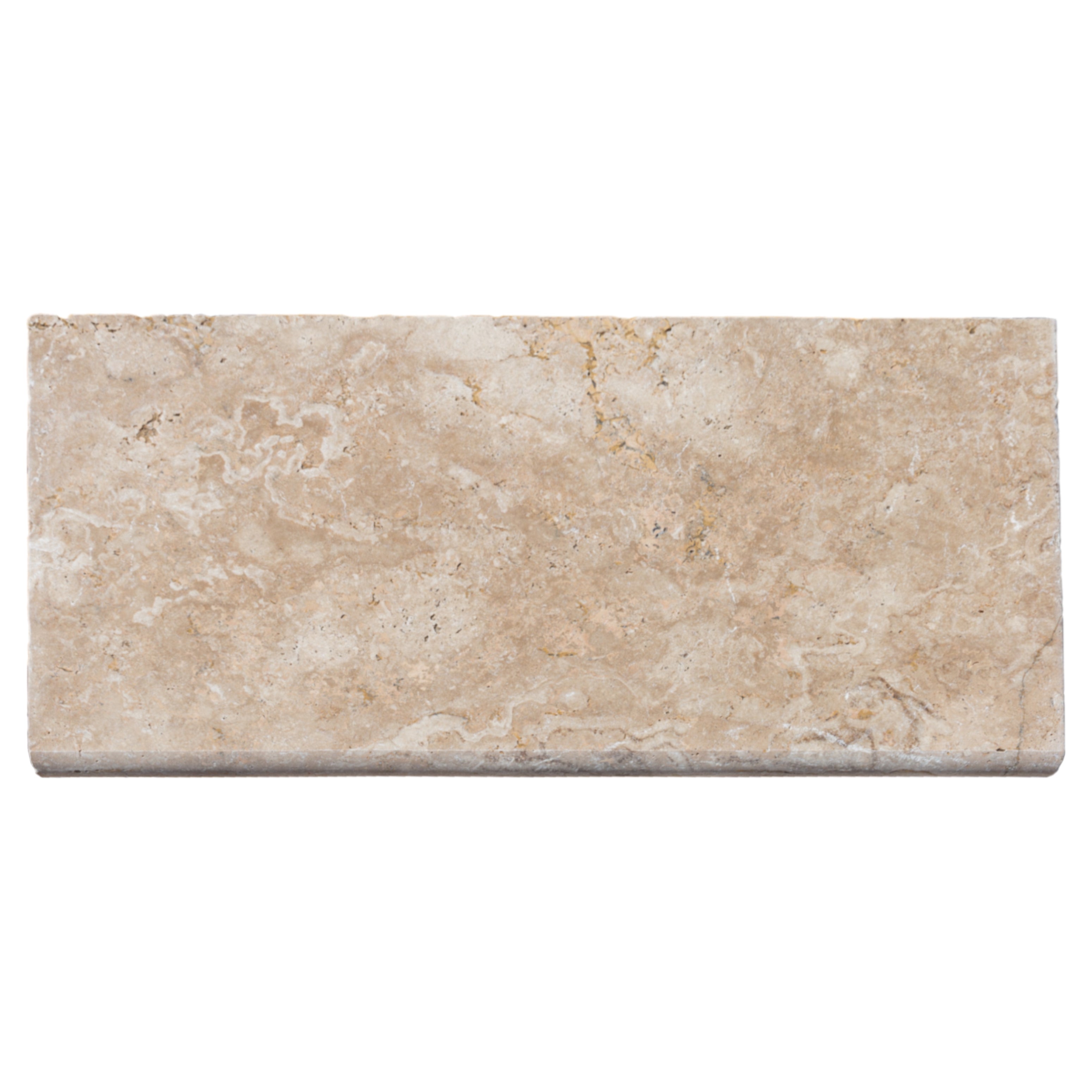 Aspendos Beige 12"x24" Tumbled Travertine Pool Coping - Belair Collection