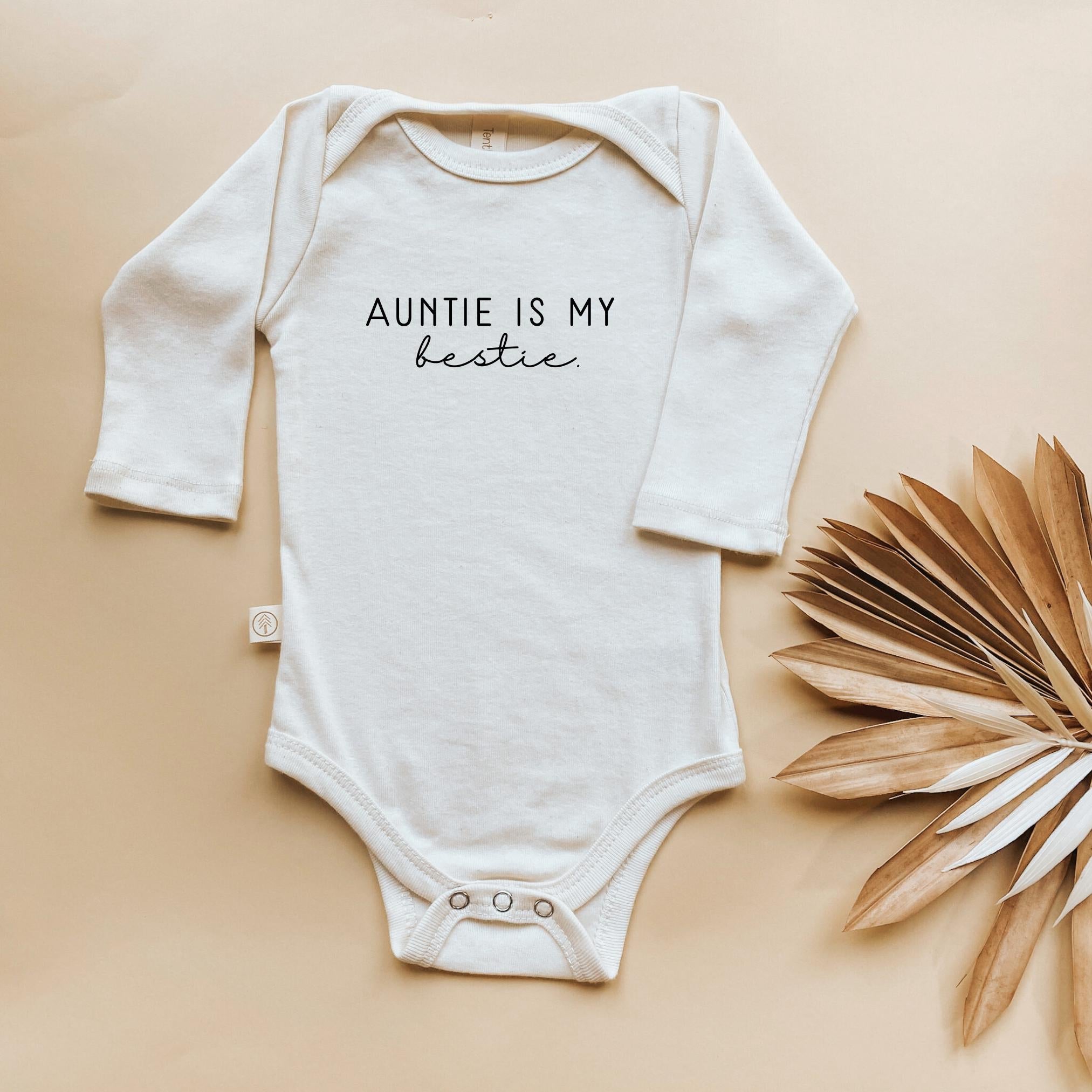 Auntie is My Bestie Organic Bodysuit Long Sleeve