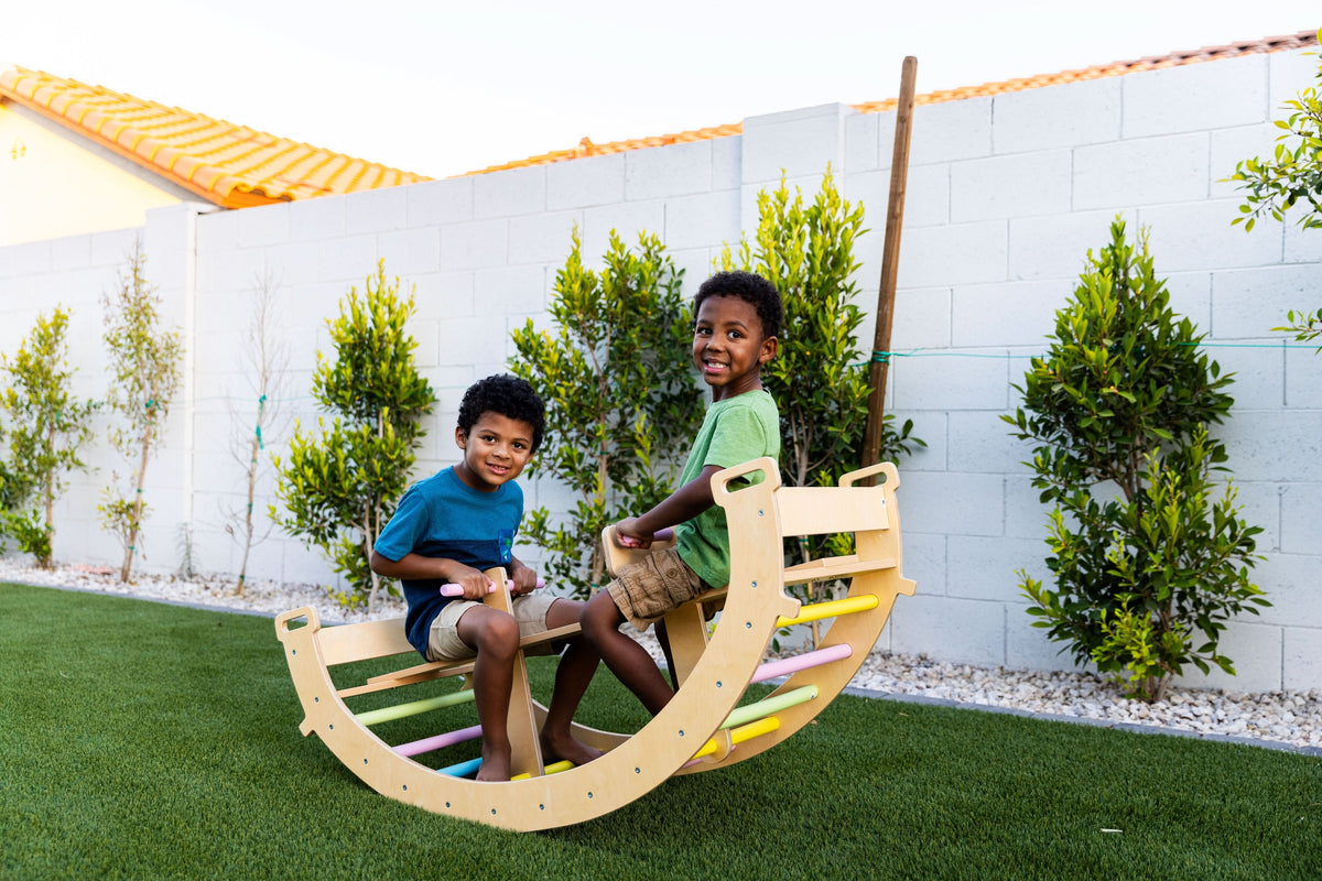 Bailis | 3-in-1 Wooden Climbing Arch, Rocker and Seesaw for Toddlers