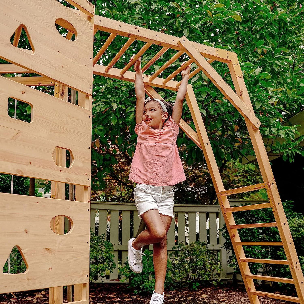 Hawthorn XL Natural | Octagon Outdoor Jungle Gym with Slide and Swing