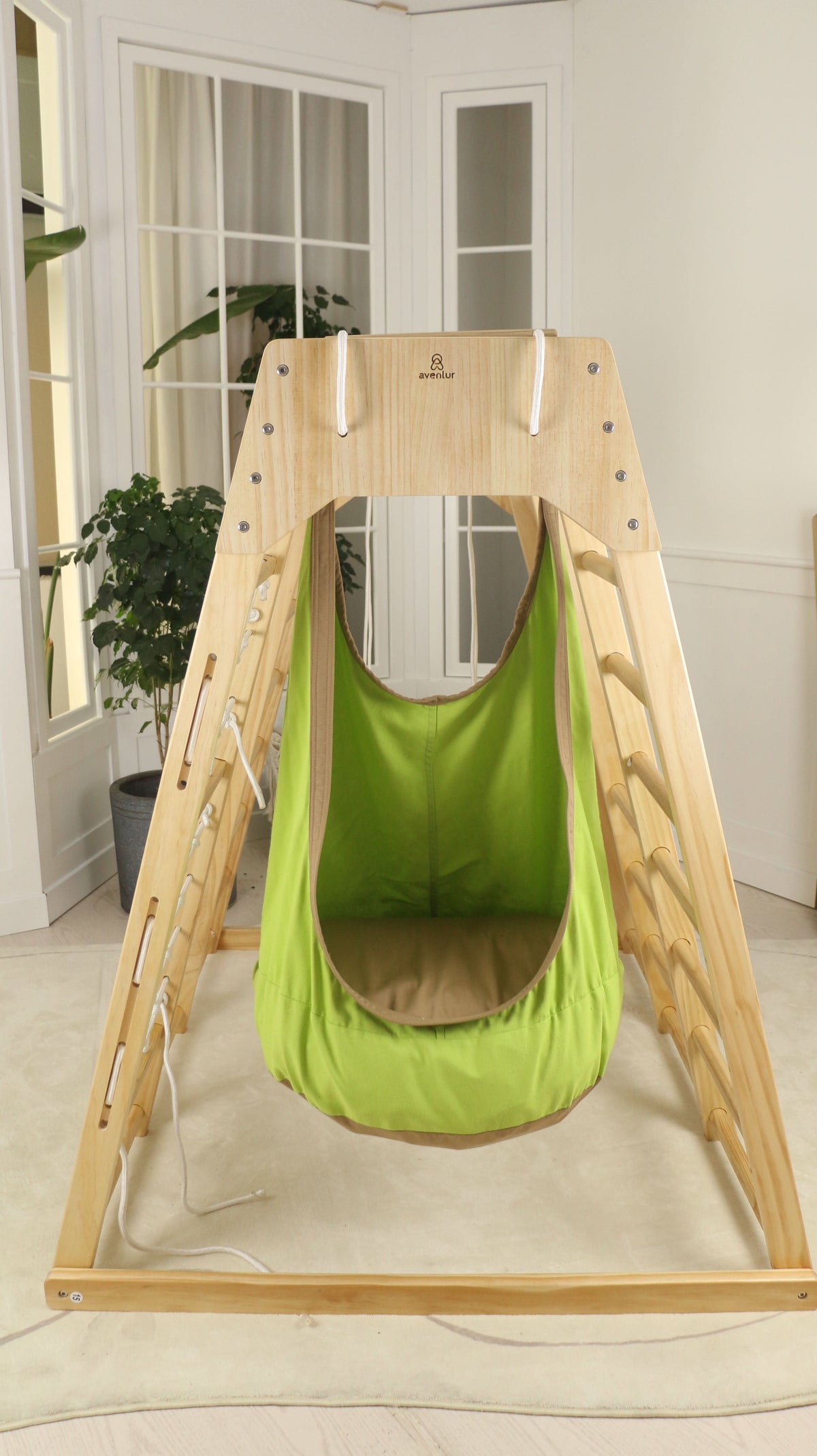 Sensory Swing for Wall Climbers | Cozy Hammock Swing for Swedish Ladders, Walnut, Neem & Betula (Climber Not Included)