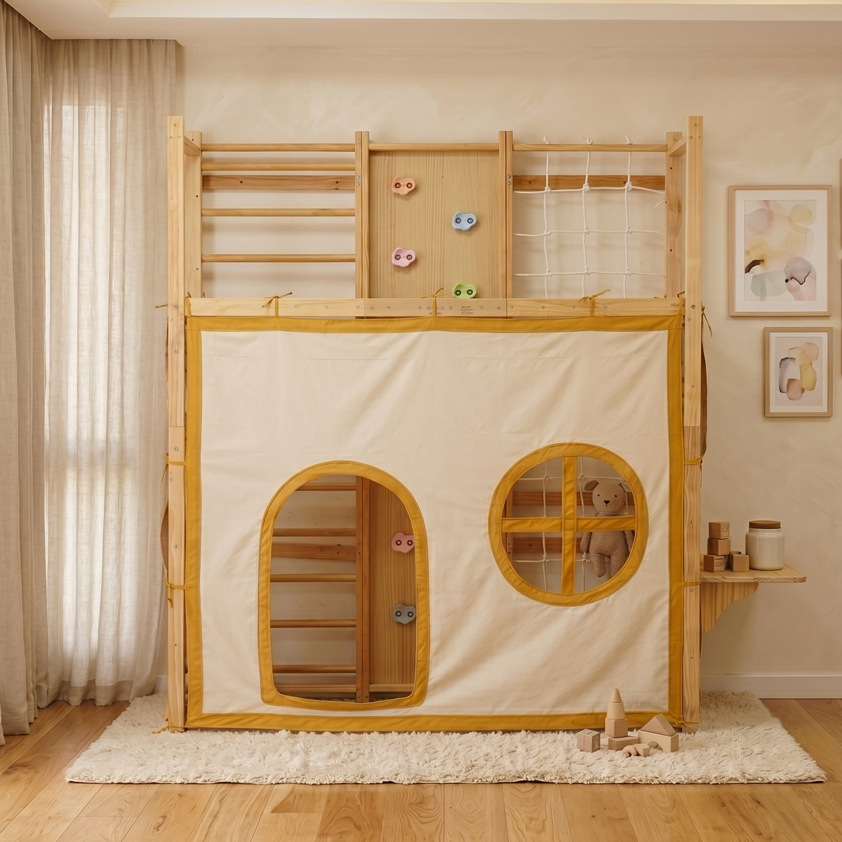 Walnut 95" Play Tent | Indoor Kids Fort for the Walnut Swedish Ladder