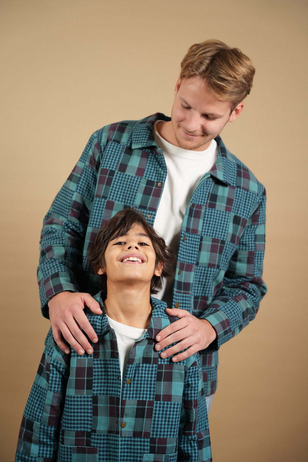 Adult Worker Jacket - Emerald Patchwork