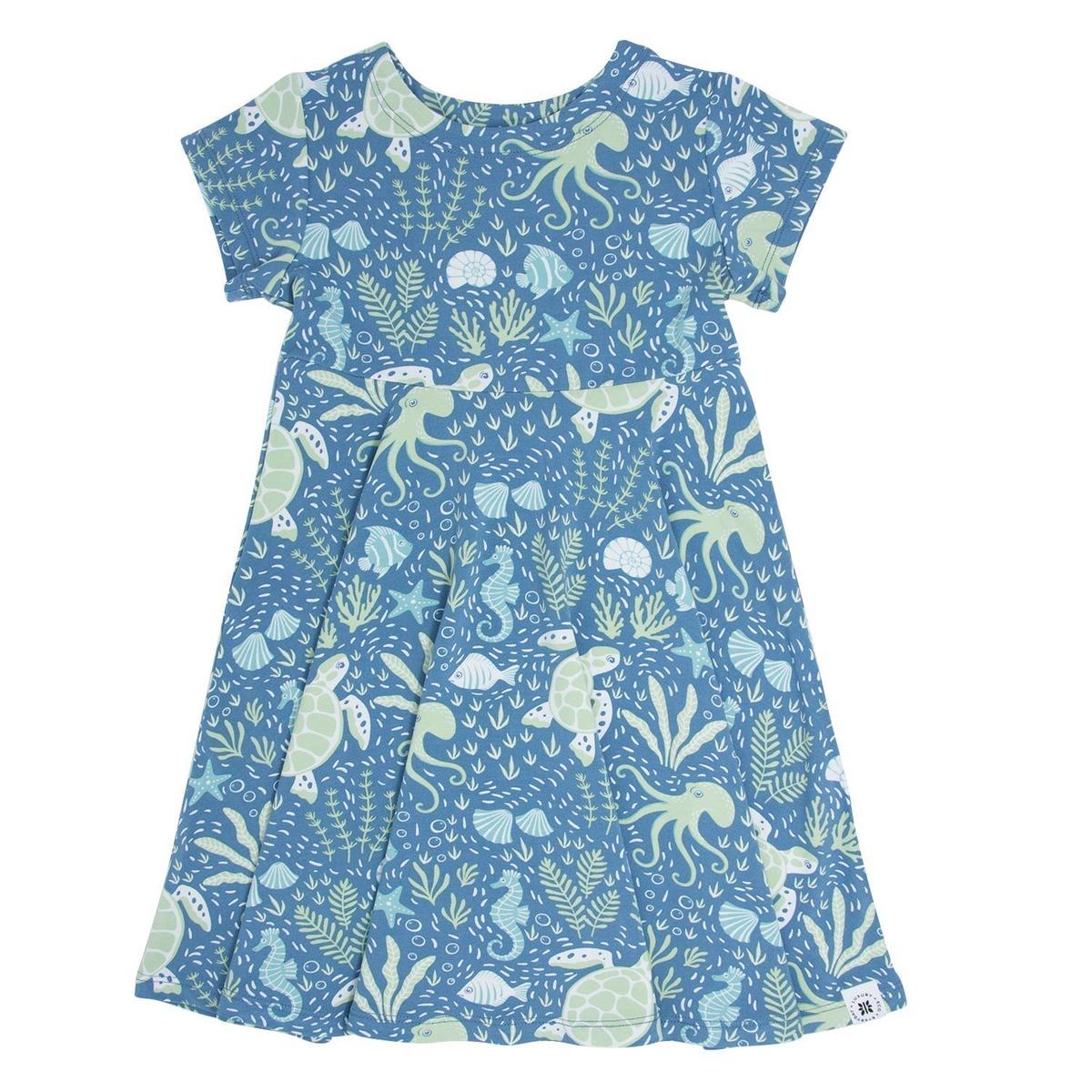 Swirly Girl Short Sleeve Dress - Under The Sea