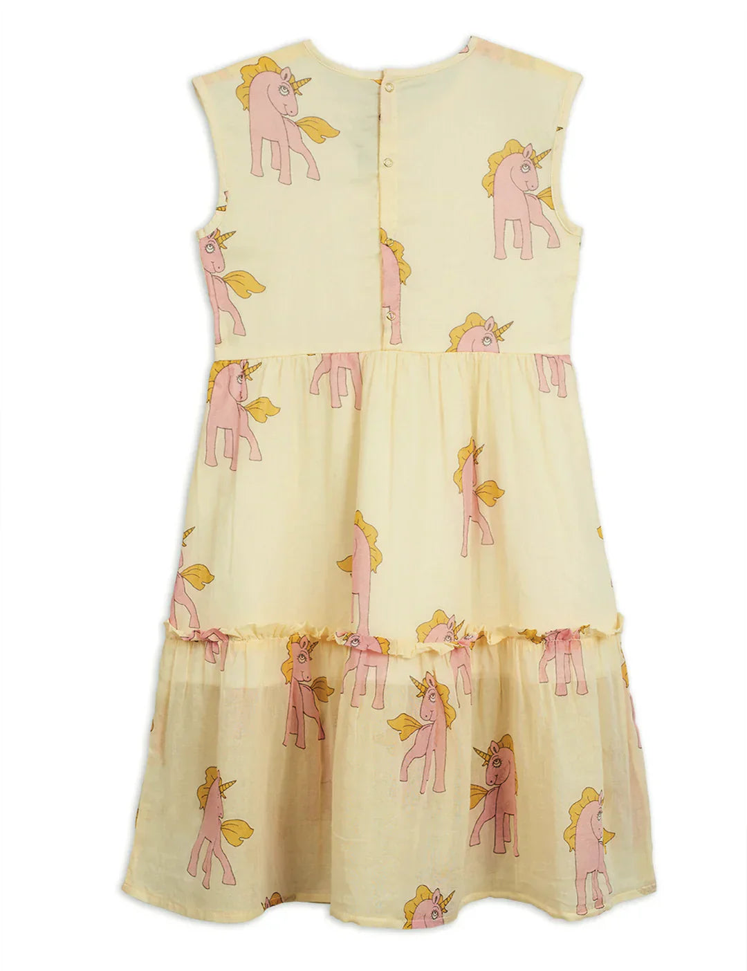Unicorns Woven Long Dress - Yellow