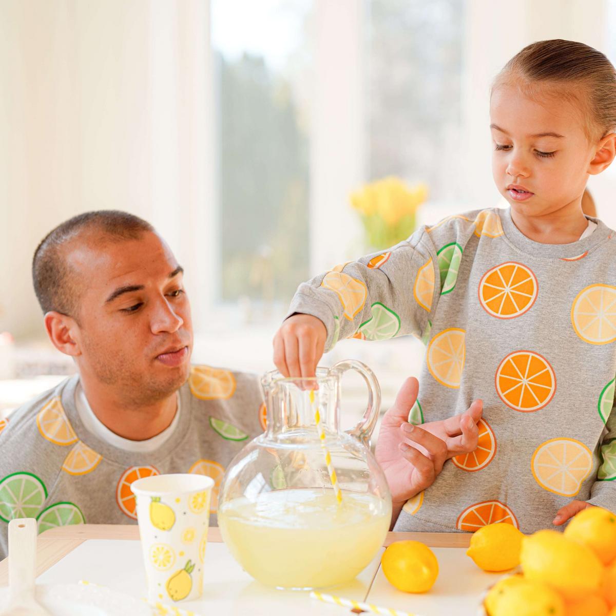 Adult Printed Crewneck Sweatshirt - Citrus Crush