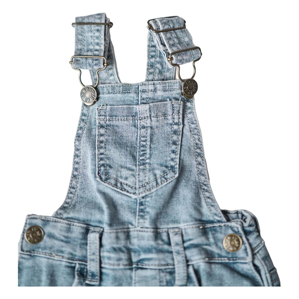 Distressed Denim Overall - Light Wash