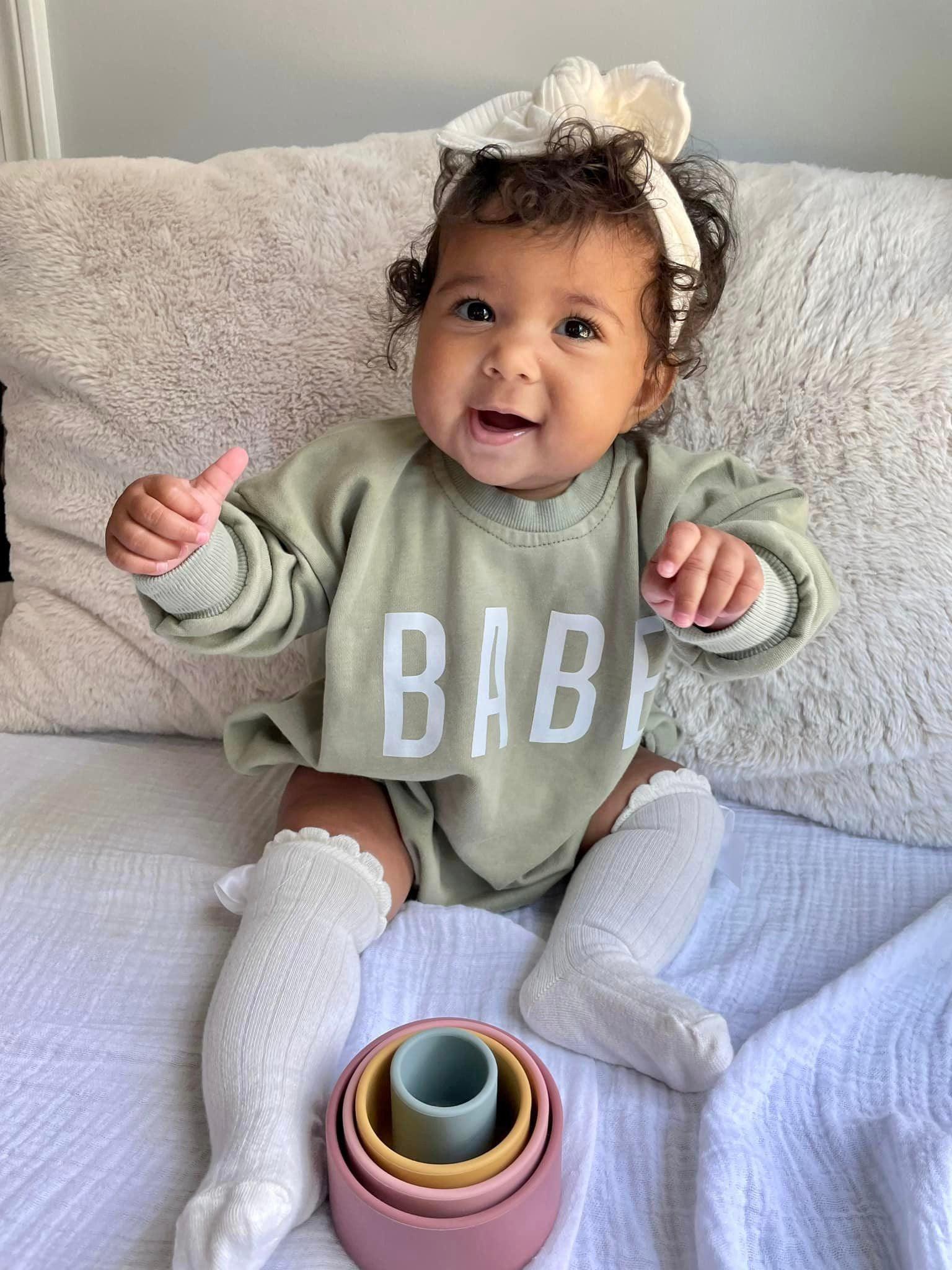 BABE Sweatshirt Romper *12-18m left