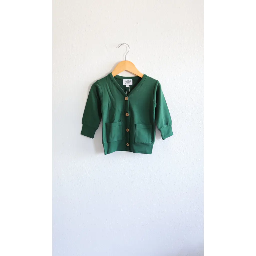 Buttery Soft Forest Green Baby Grandpa Cardigan