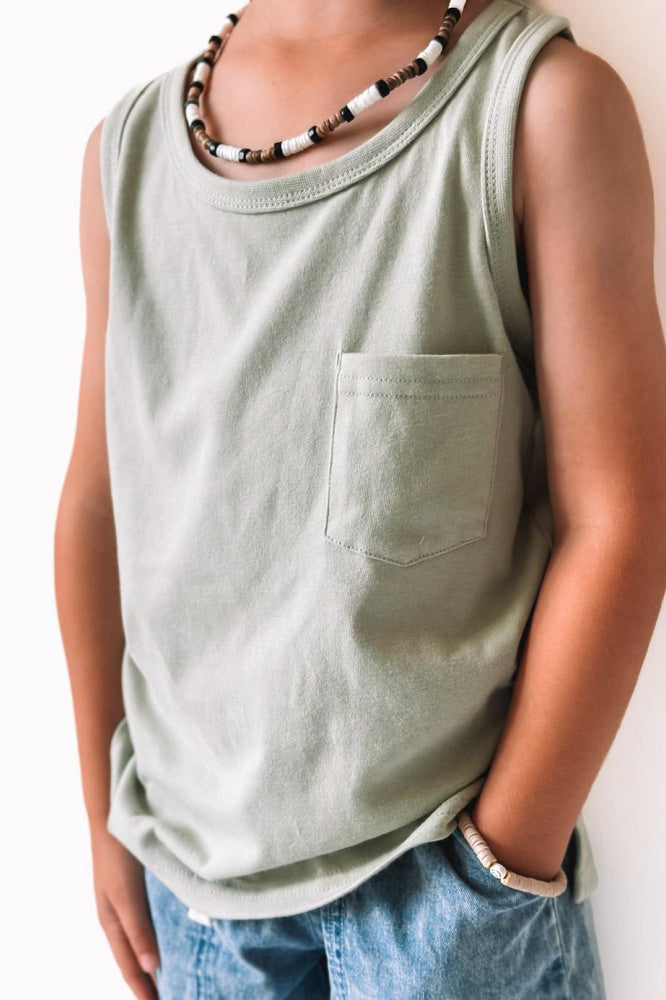 Baby Pocket Tank - Desert Sage