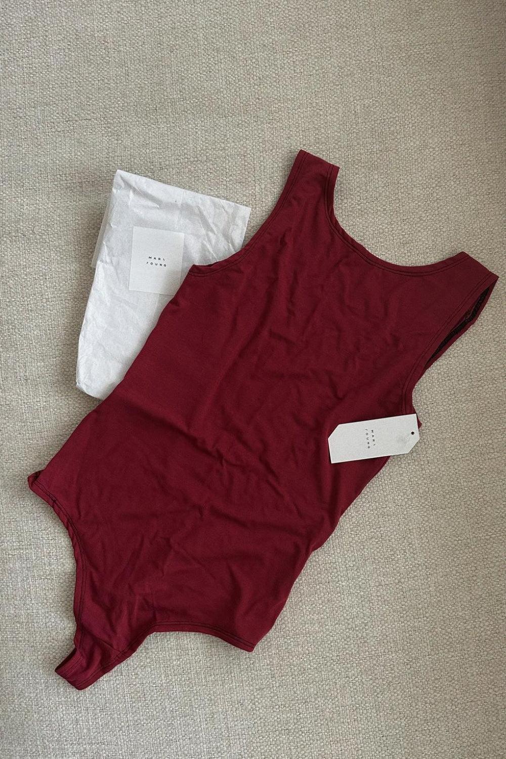 Backless Thong Bodysuit - Wine - FINAL SALE