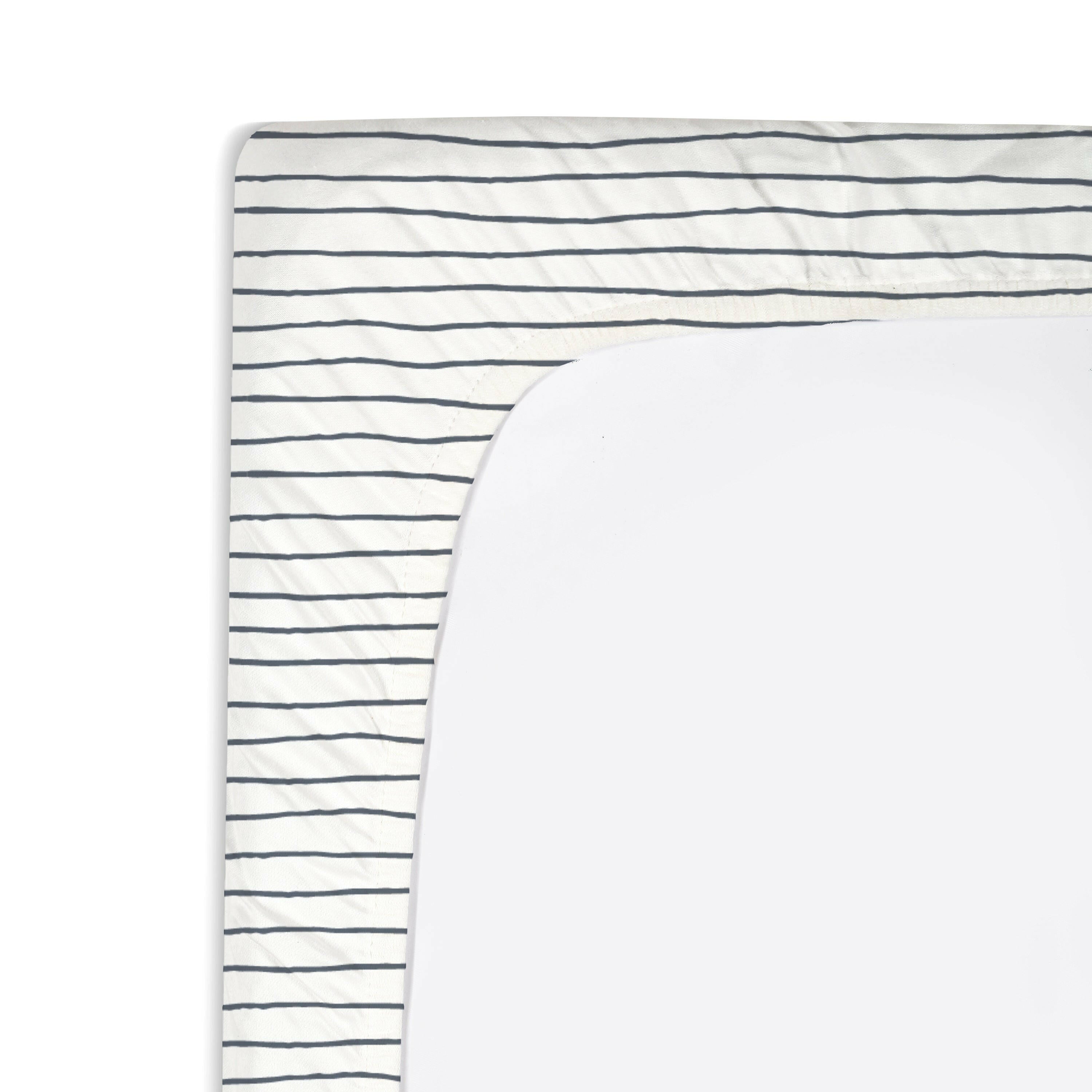 Organic Changing Pad Cover - Navy Stripes Changing Pad Cover Makemake Organics