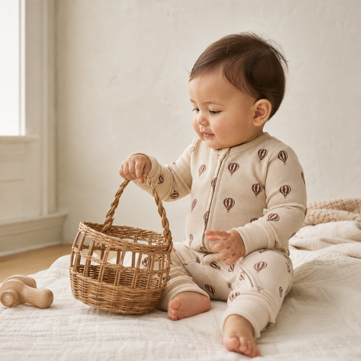 Organic 2-Way Zip Romper - Ballon Voyage