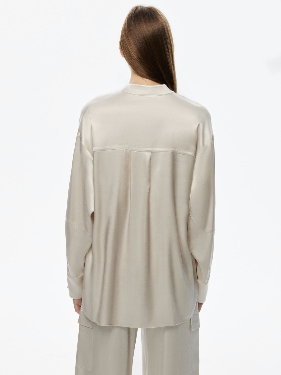 Mandarin Collar Shirt - Gray