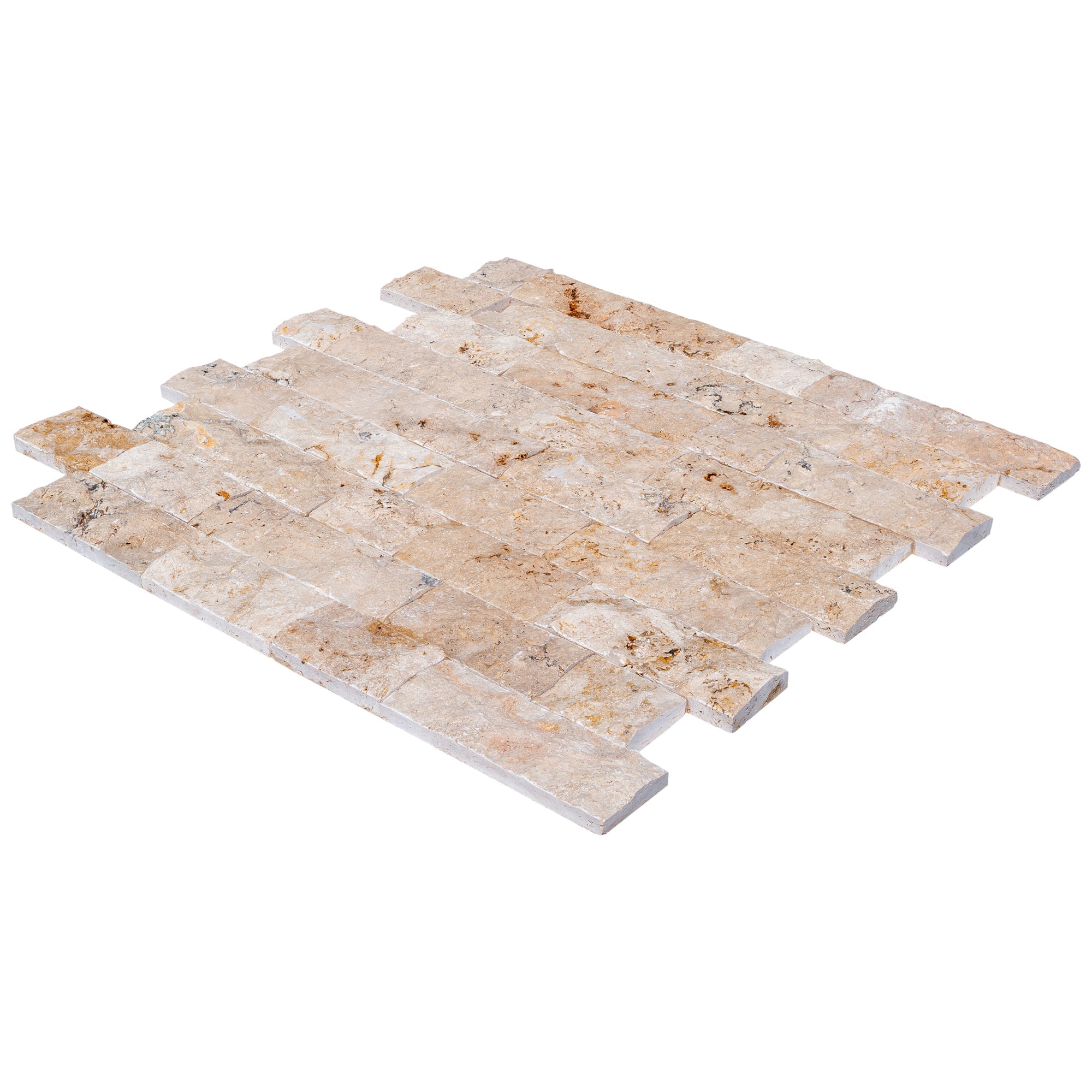 Beige 4"xFree Length Split-face Natural Travertine Wall Tile - Belair Collection