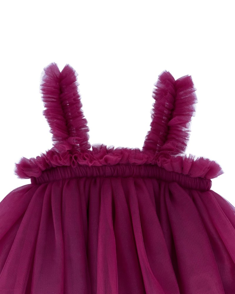 Bella Tulle Shift Dress - Cranberry