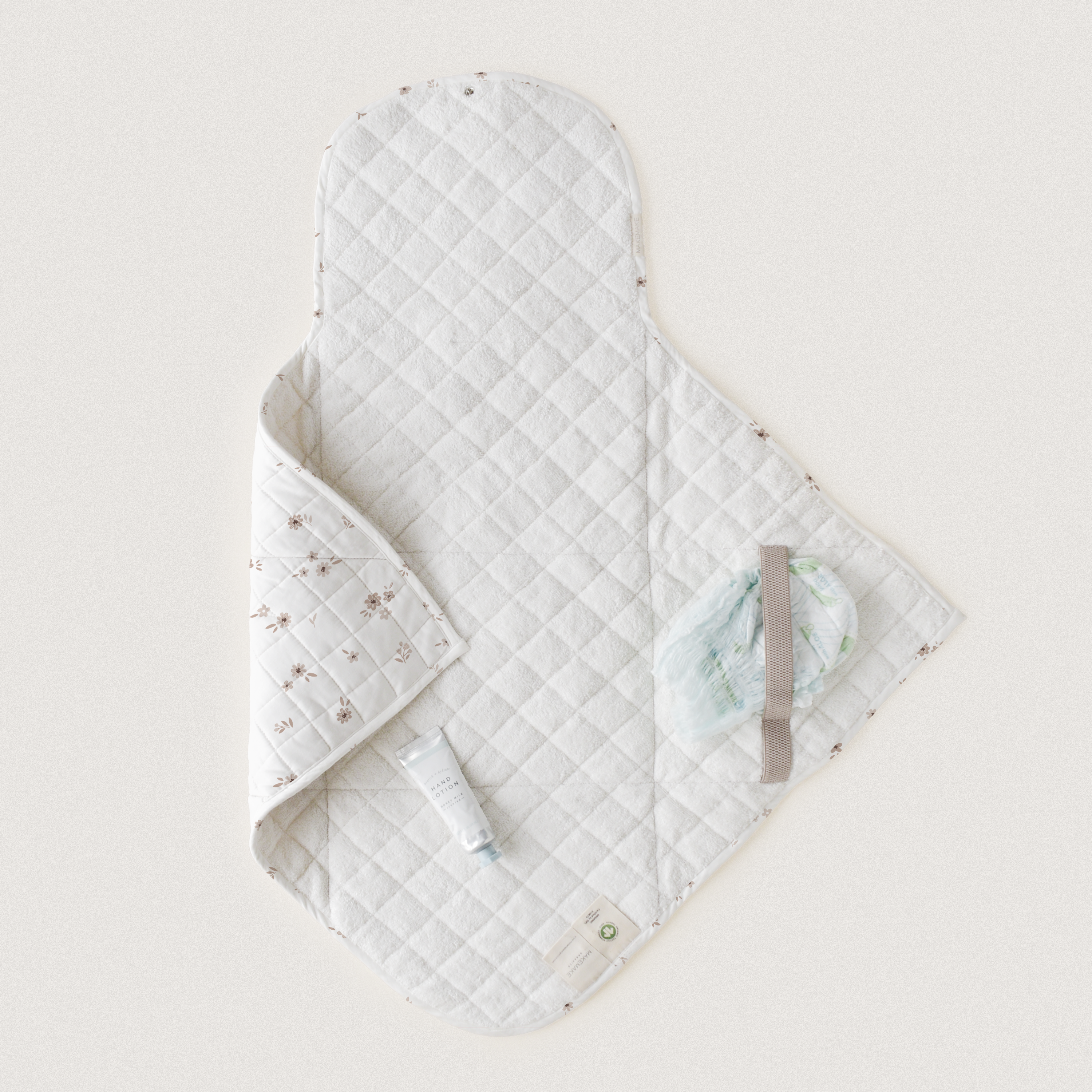 Organic Cotton Portable Changing Mat - Bloom