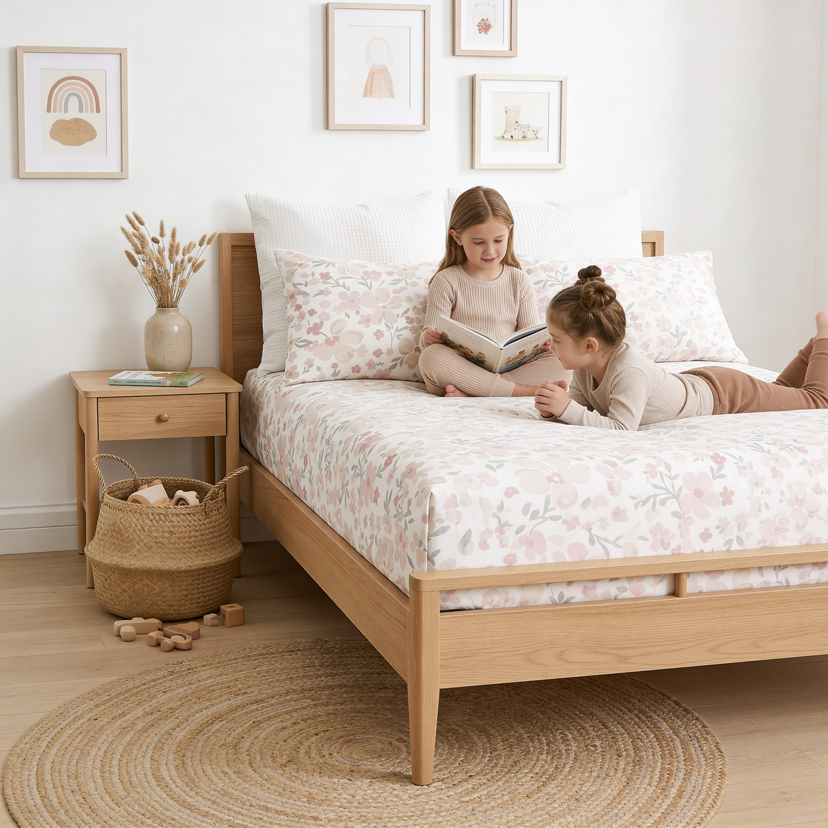 Organic Kids Fitted Sheet - Blossom