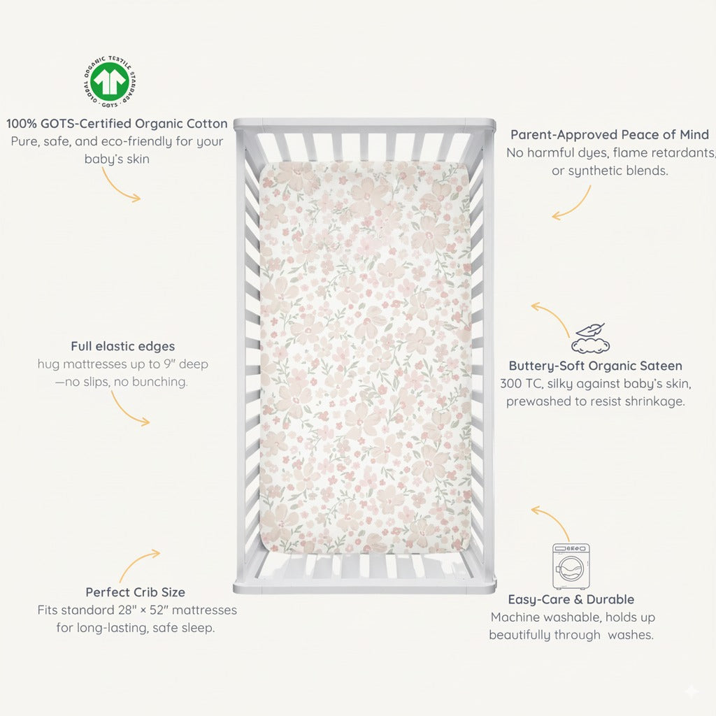 Organic Crib Sheet - Blossom