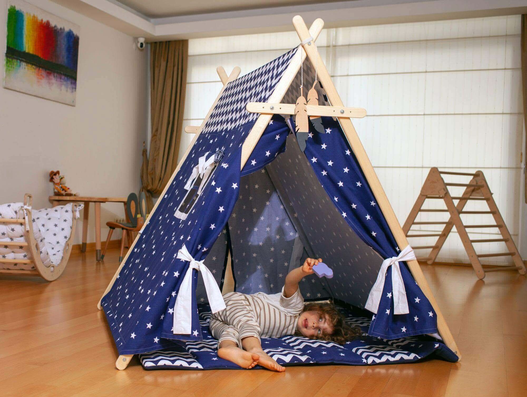 Play Tent and Play Mat / Blue Stars