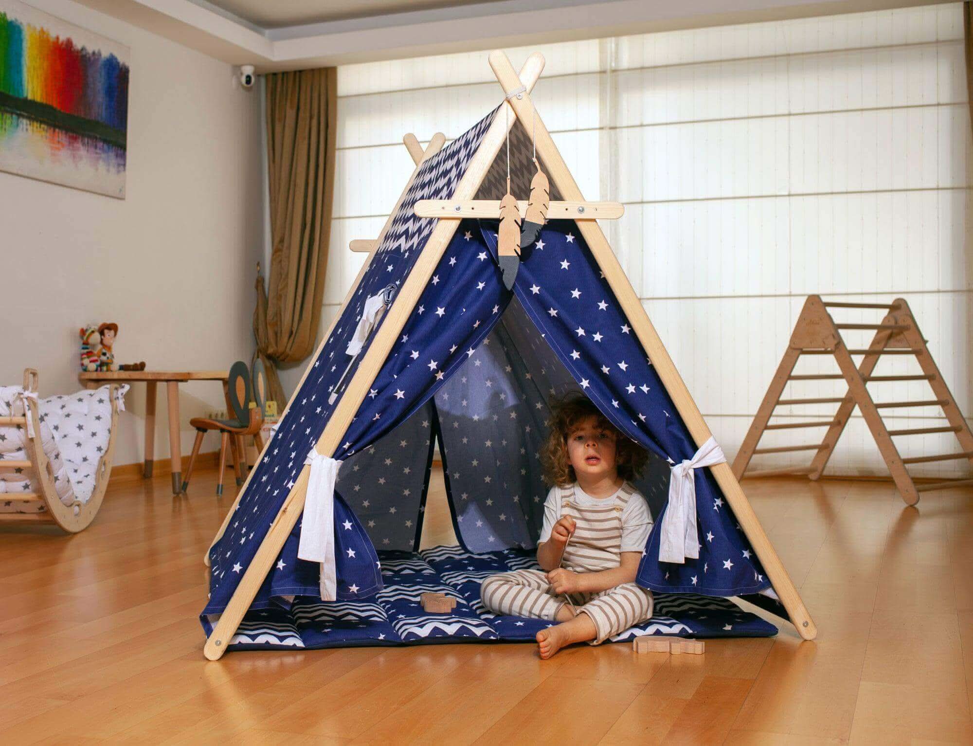 Play Tent and Play Mat / Blue Stars