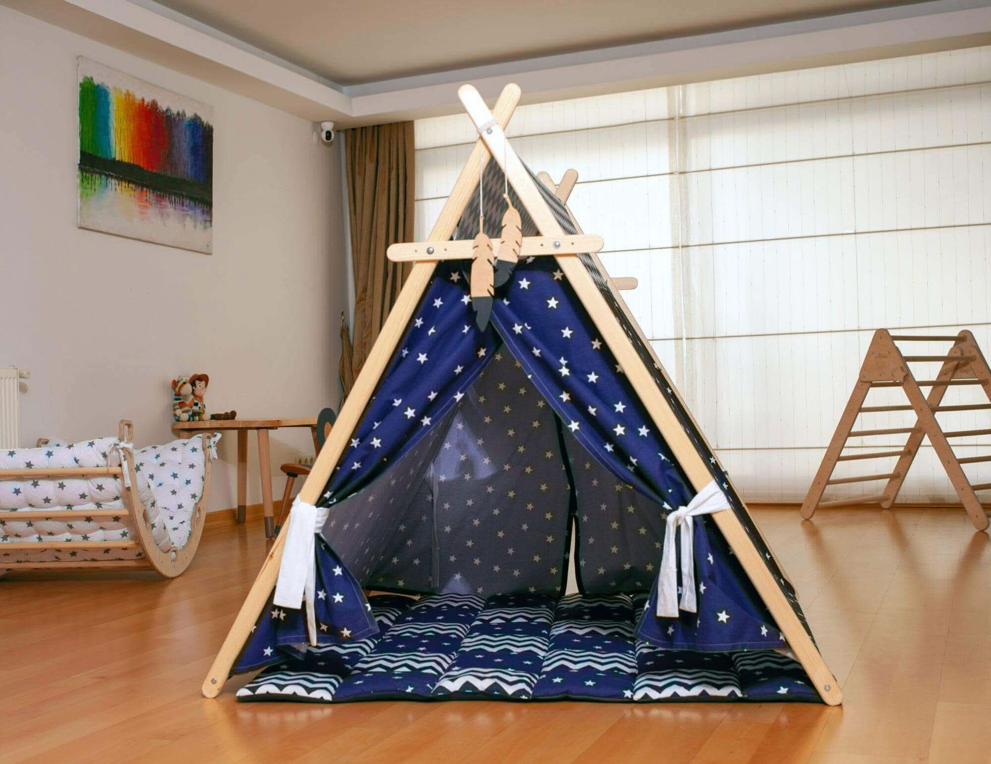 Play Tent and Play Mat / Blue Stars