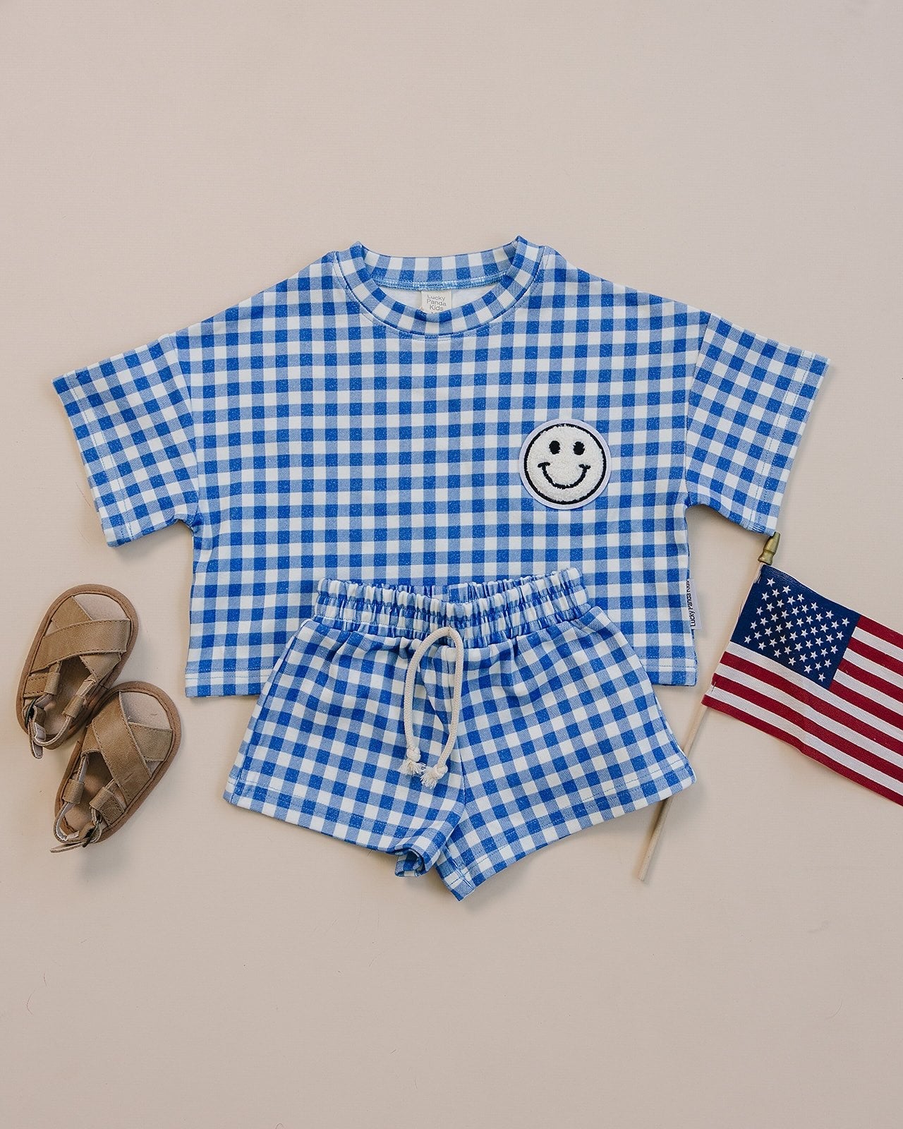 Shorts Set | Blue Gingham